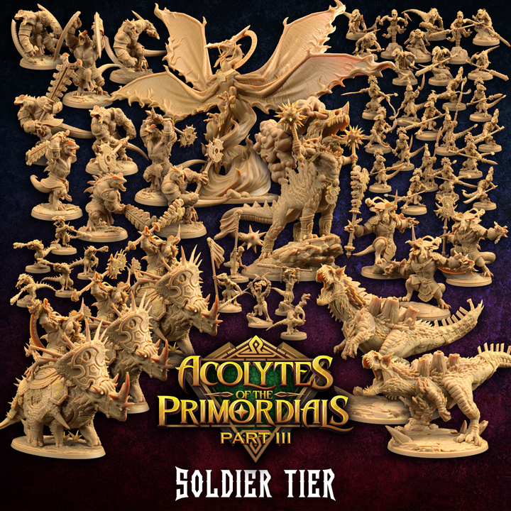 Reborn Champions | Dragon Trappers Lodge | Acolytes of The Primordials Pt 3 Army | RESIN | Fantasy | DnD | Tabletop | Dinosaur Model