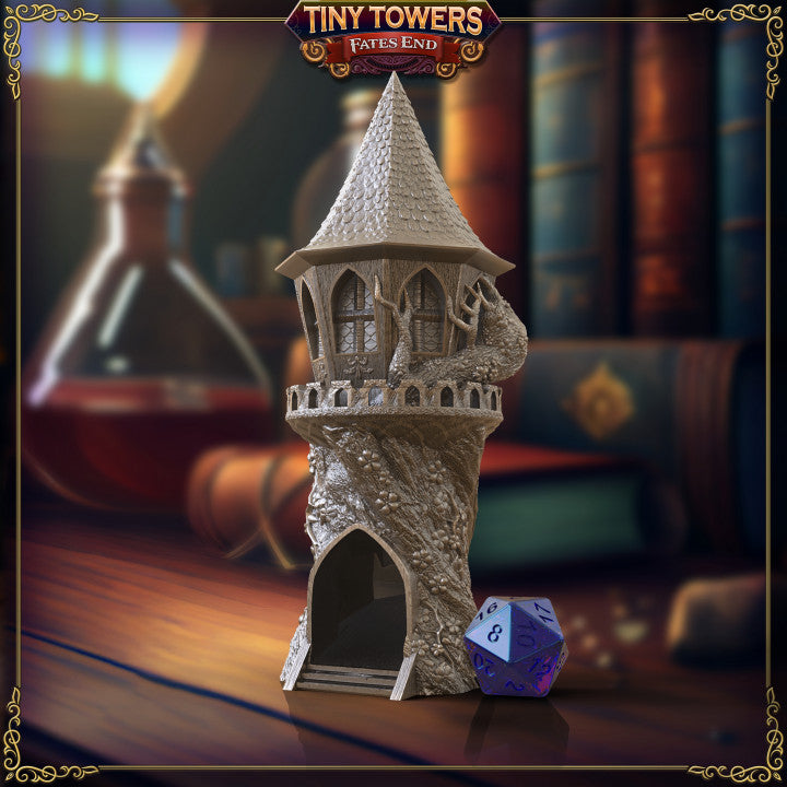 Fey Villa Mini Dice Tower | Fates End | 3D Printed PLA | Fantasy | DnD | RPG | Tabletop | Roleplay Gaming Miniatures | Terrain