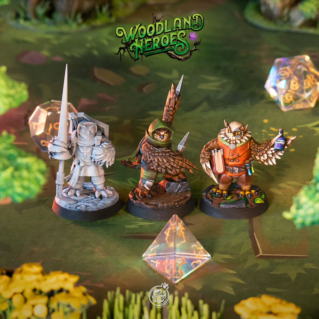 Owlfolk Allies | Cast n Play | Woodland Heroes | NPCs | RESIN | Fantasy | Horror | RPG | Gaming Miniatures | Monster Model | Fey