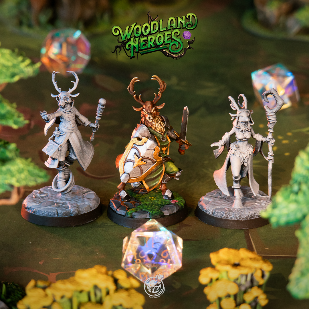 Deerfolk Guardians | Cast n Play | Woodland Heroes | NPCs | RESIN | Fantasy | Horror | RPG | Gaming Miniatures | Monster Model | Fey (Copy) (Copy) (Copy) (Copy)