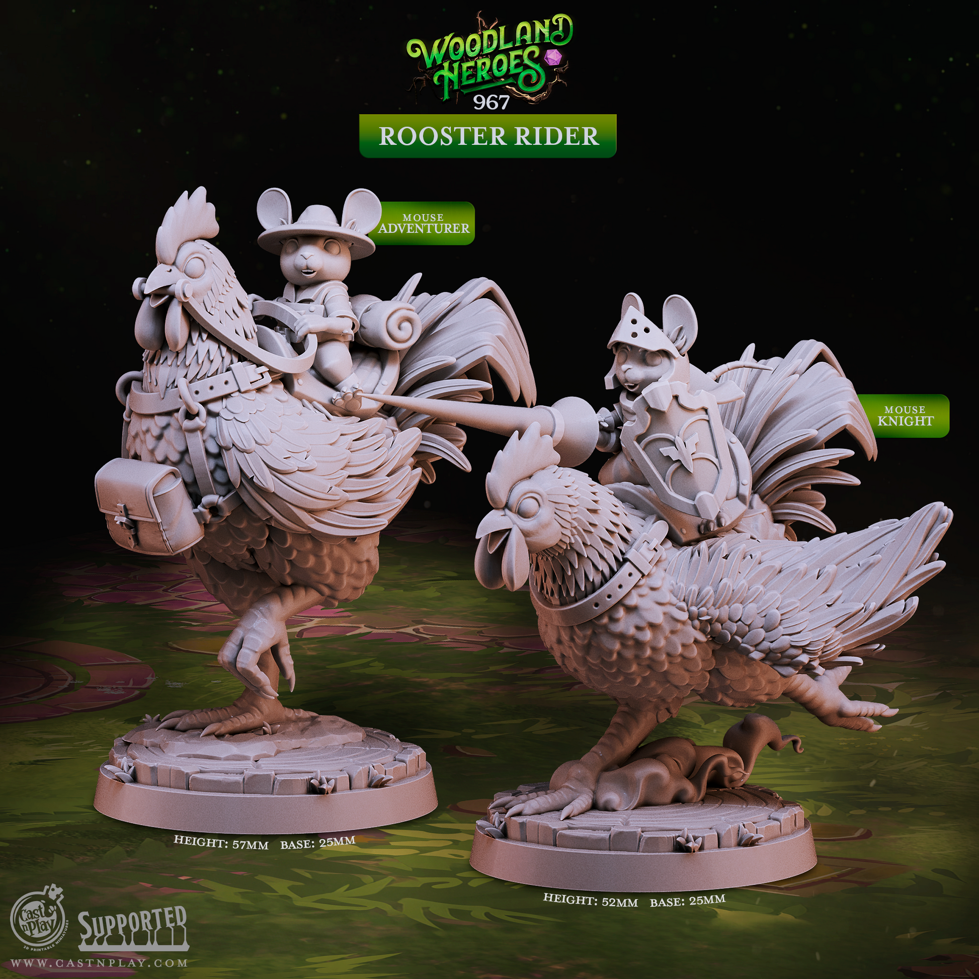 Rooster Rider | Cast n Play | Woodland Heroes | NPCs | RESIN | Fantasy | Horror | RPG | Gaming Miniatures | Monster Model | Fey (Copy) (Copy) (Copy) (Copy) (Copy) (Copy) (Copy)