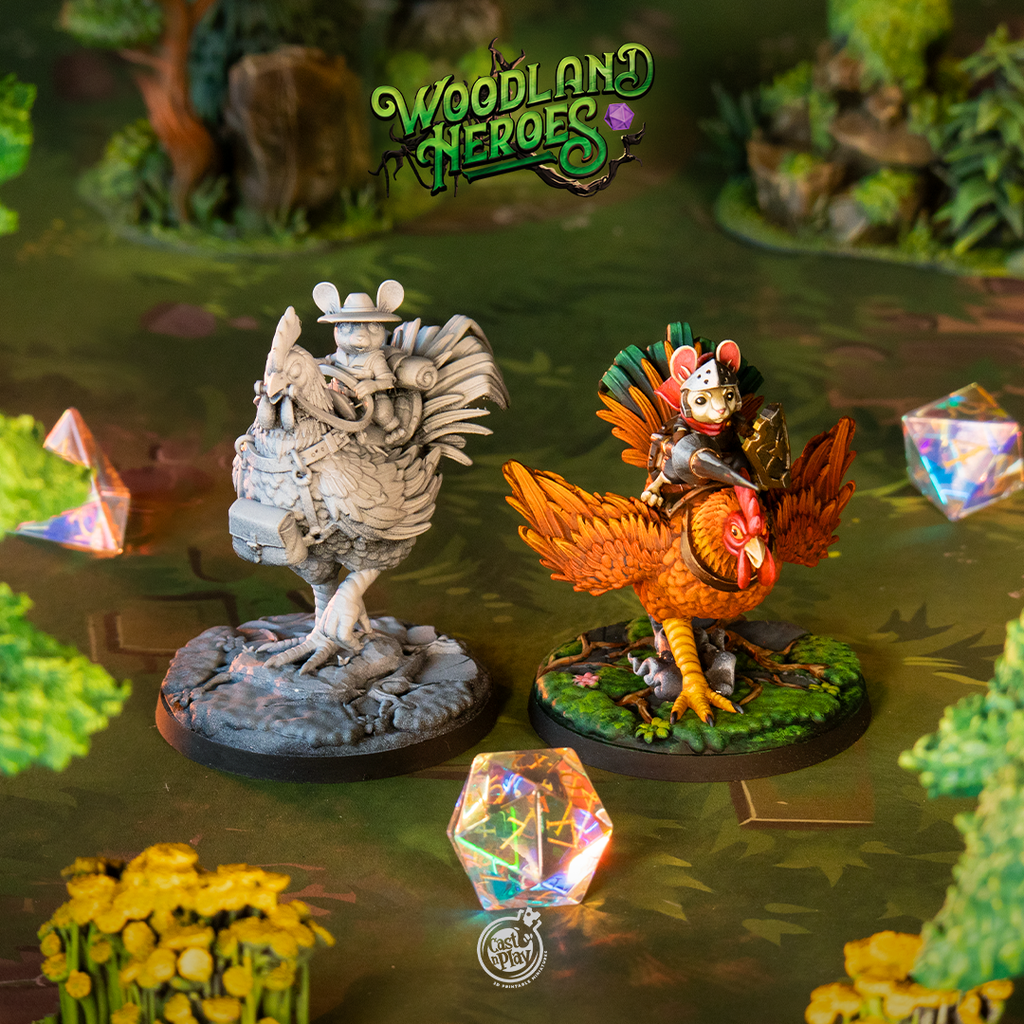 Rooster Rider | Cast n Play | Woodland Heroes | NPCs | RESIN | Fantasy | Horror | RPG | Gaming Miniatures | Monster Model | Fey (Copy) (Copy) (Copy) (Copy) (Copy) (Copy) (Copy)