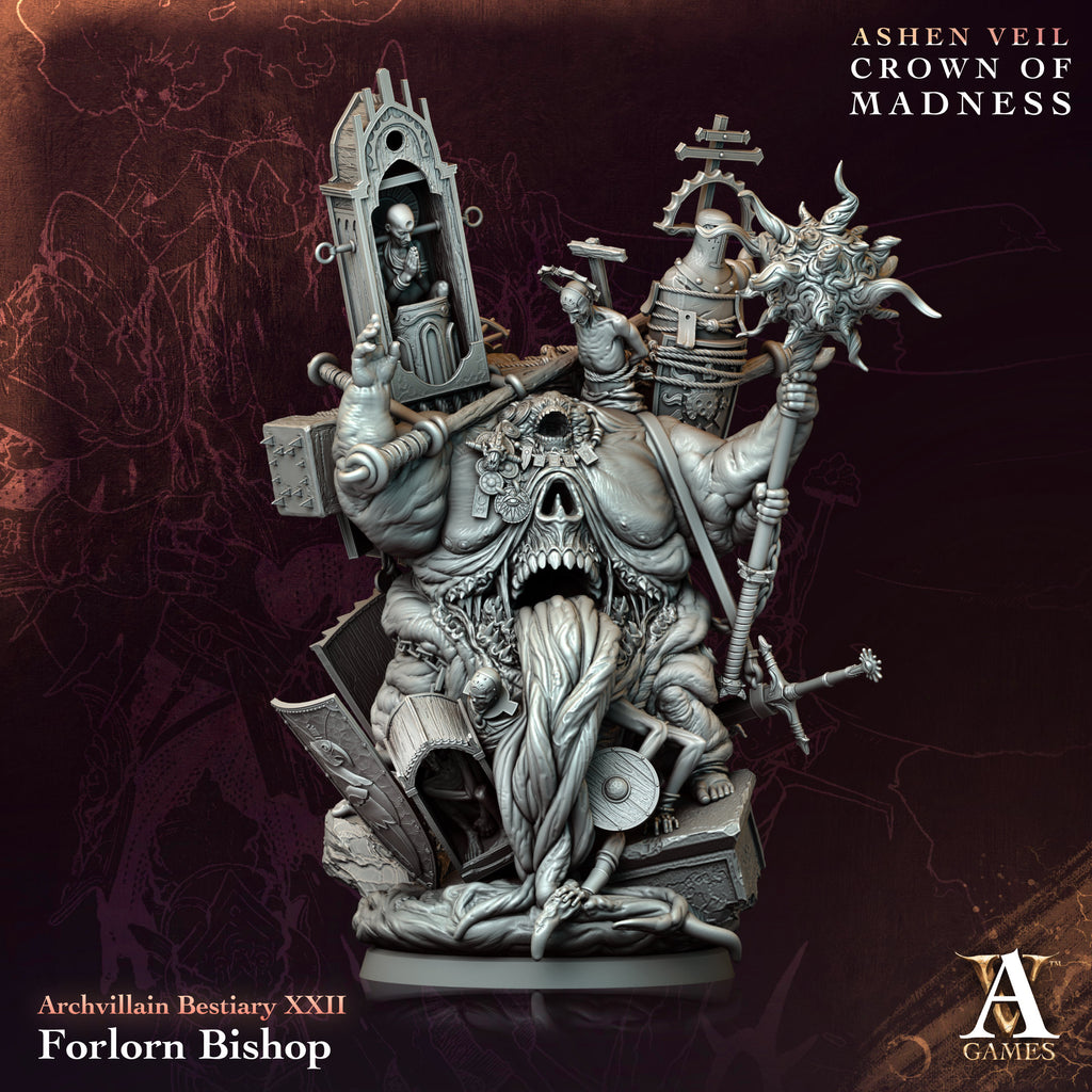 Forlorn Bishop | Archvillain Games | Ashen Veil - Crown of Madness | Resin | Sci-Fi | DnD | RPG | Tabletop | Miniature | Monster