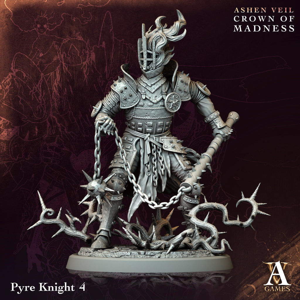 Pyre Knight | Archvillain Games | Ashen Veil - Crown of Madness | Resin | Sci-Fi | DnD | RPG | Tabletop | Miniature | Monster