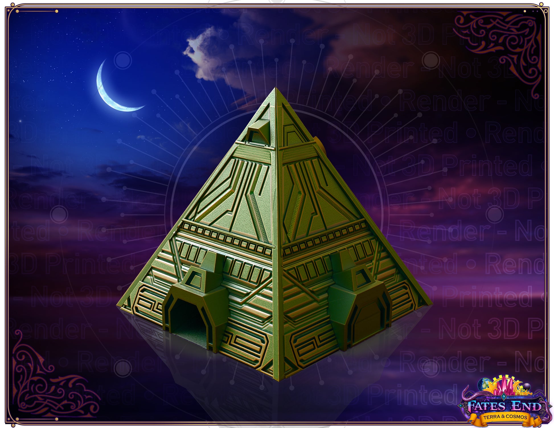 Alien Pyramid Dice Tower | Fates End | 3D Printed | Fantasy | DnD | RPG | Tabletop | Roleplay Gaming Miniatures | Dice Roller