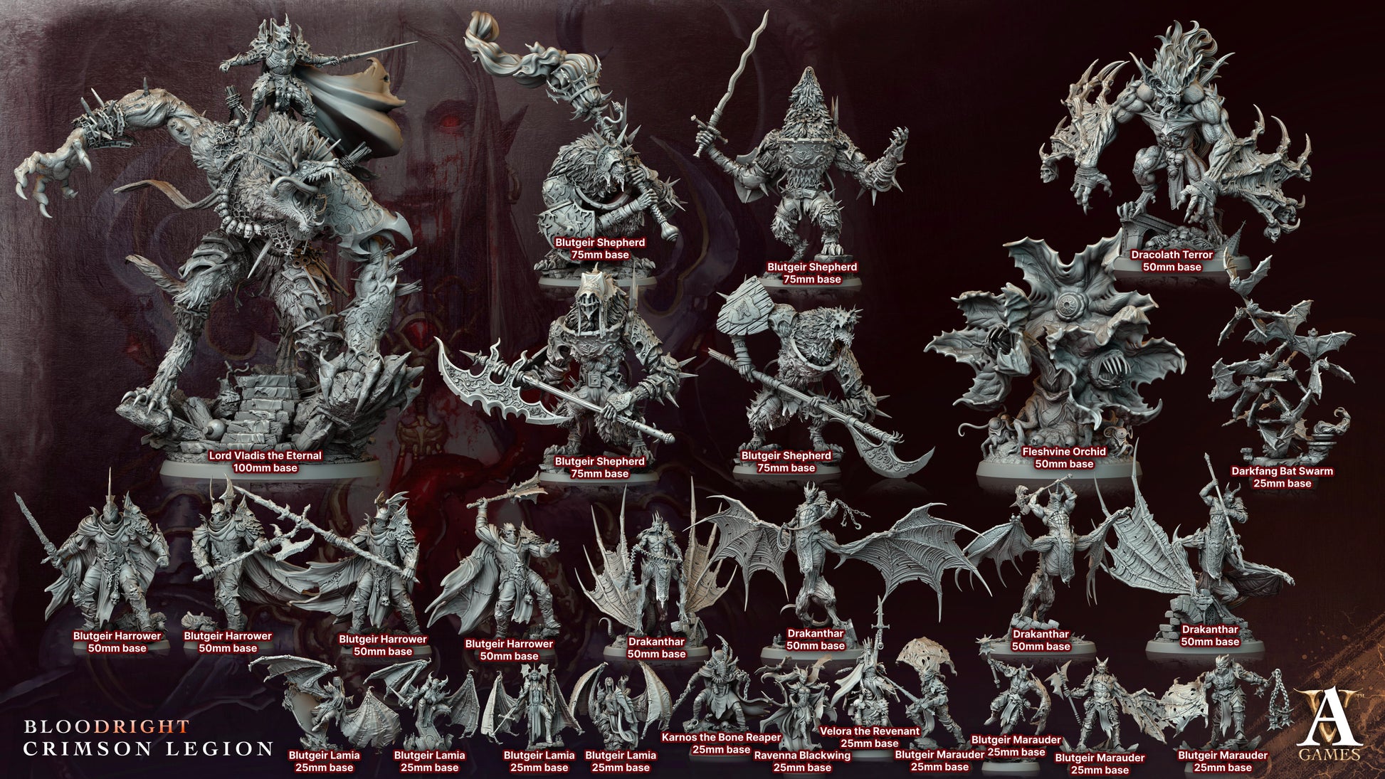 Dracolath Terror | Archvillain Games | Bloodright Crimson Legion | Fantasy | DnD | Tabletop | Gaming | Miniatures | Vampire Bat | Halloween