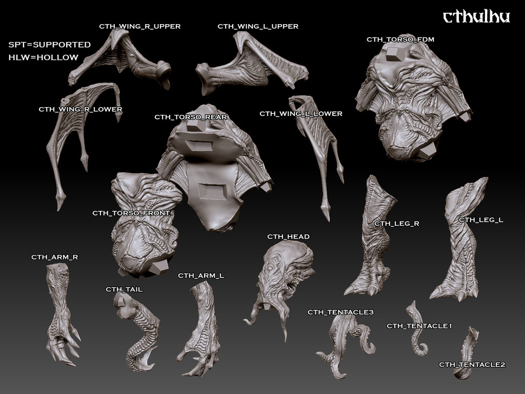 Cthulhu | Creatures of Cromsfall | RESIN | Fantasy | RPG | Tabletop | Gaming | Miniatures | Old Gods | Deep One | BBEG