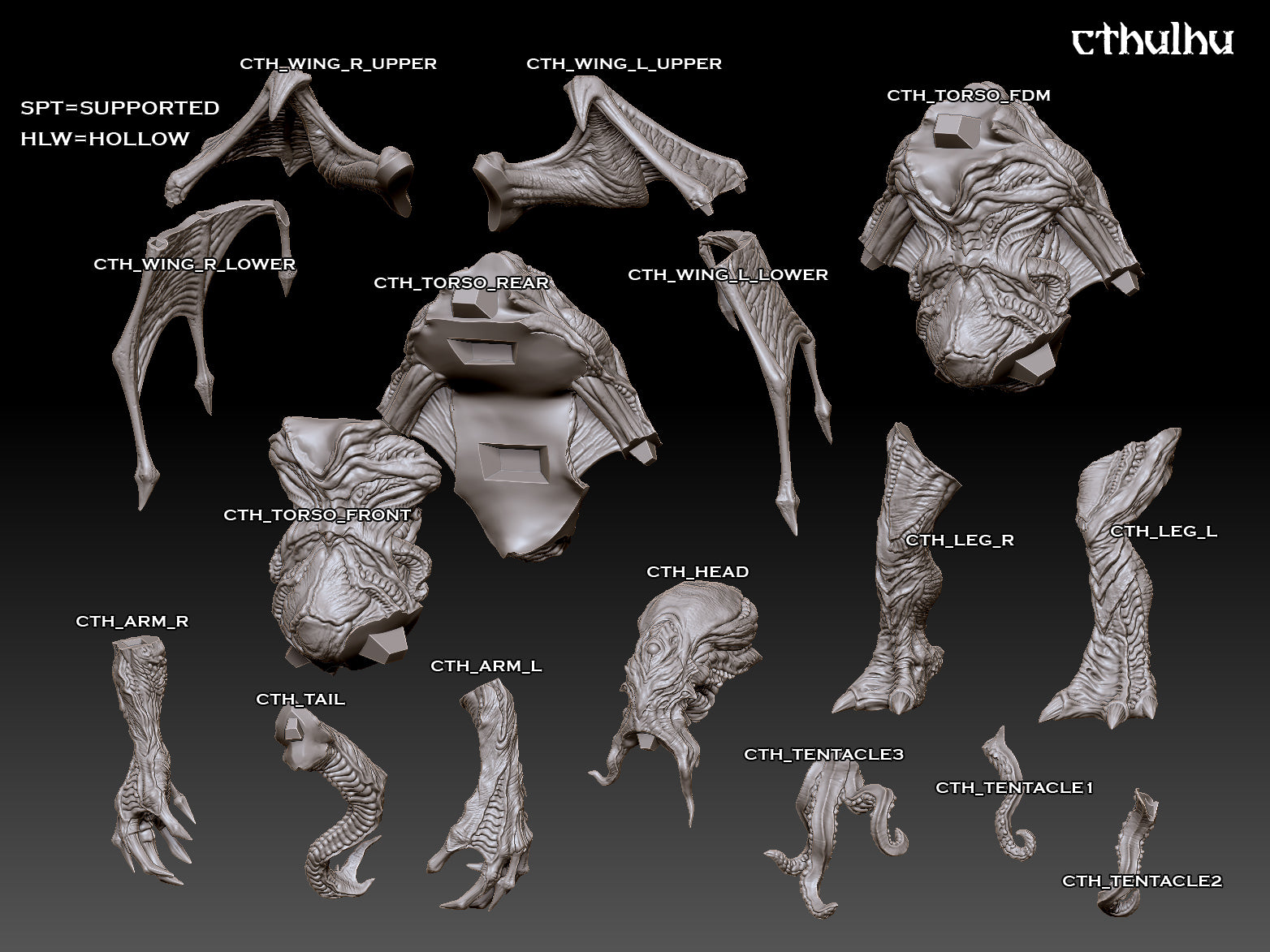 Cthulhu | Creatures of Cromsfall | RESIN | Fantasy | RPG | Tabletop | Gaming | Miniatures | Old Gods | Deep One | BBEG