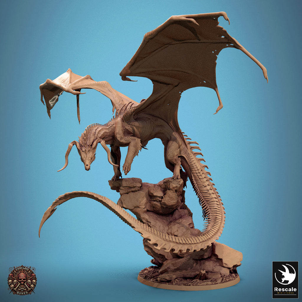 Black Dragon Stand | Rescale Miniature | Conclave of Bones | RESIN | Fantasy | DnD | RPG Tabletop | Miniature | Dragon | BBEG