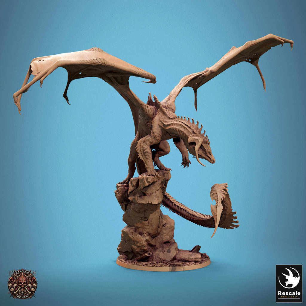 Black Dragon Stand | Rescale Miniature | Conclave of Bones | RESIN | Fantasy | DnD | RPG Tabletop | Miniature | Dragon | BBEG