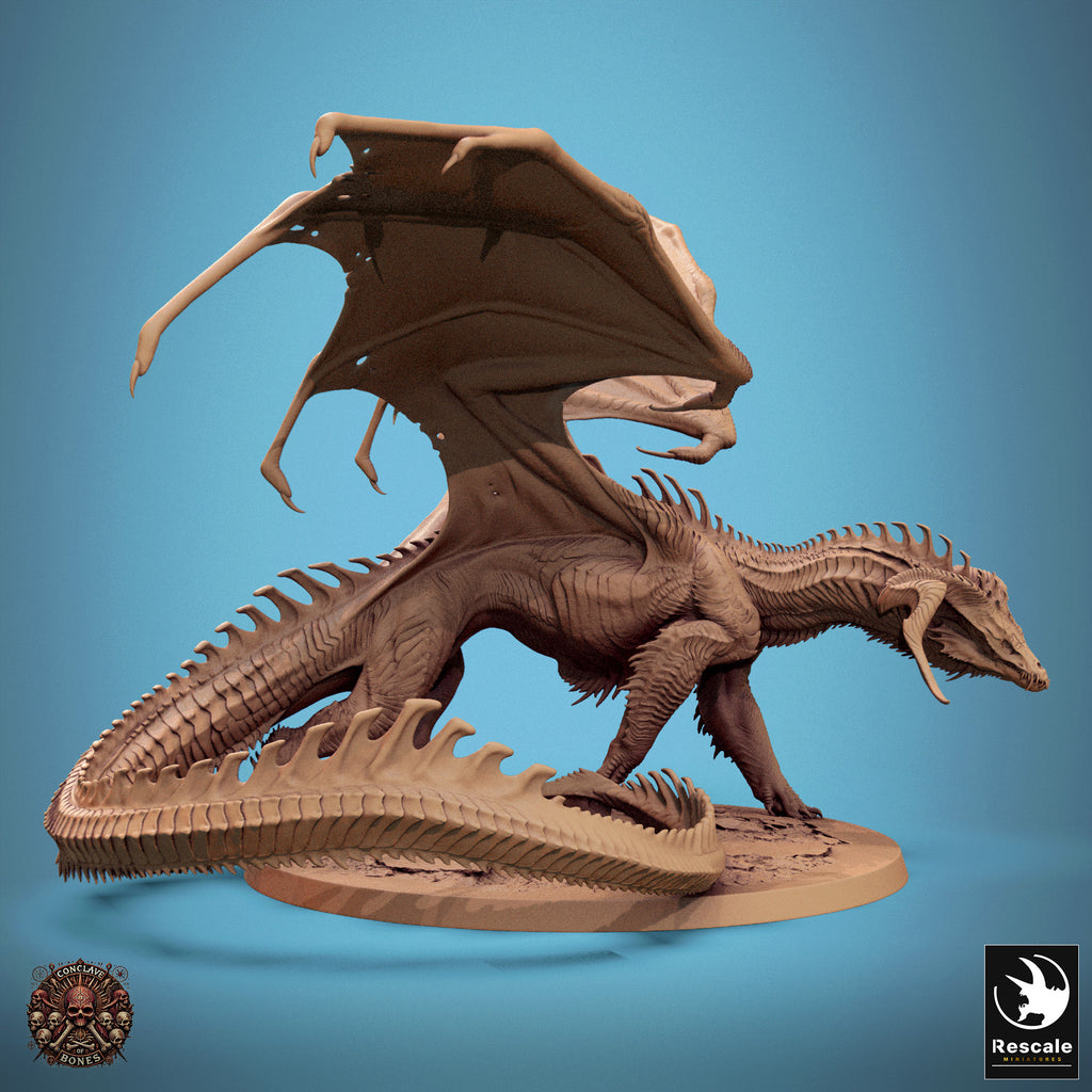 Black Dragon Walk | Rescale Miniature | Conclave of Bones | RESIN | Fantasy | DnD | RPG Tabletop | Miniature | Dragon | BBEG