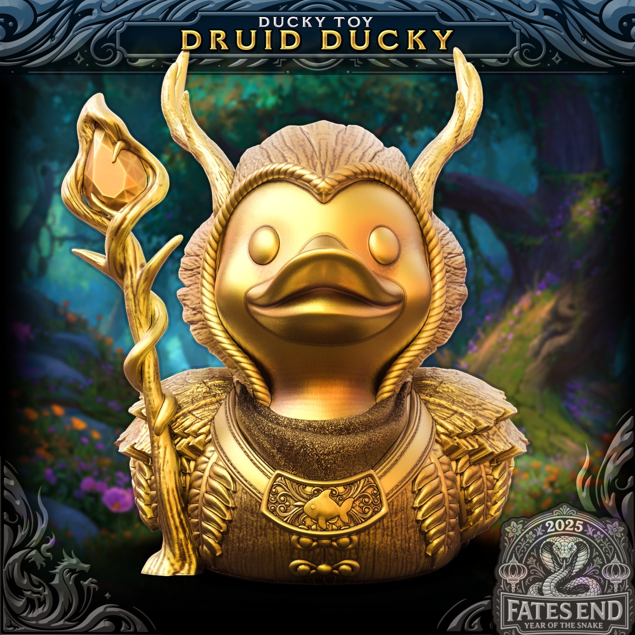 Druid Ducky | Fates End | Fantasy| DnD | RPG | Roleplay Games | Gamer Gift | Rubber Duck