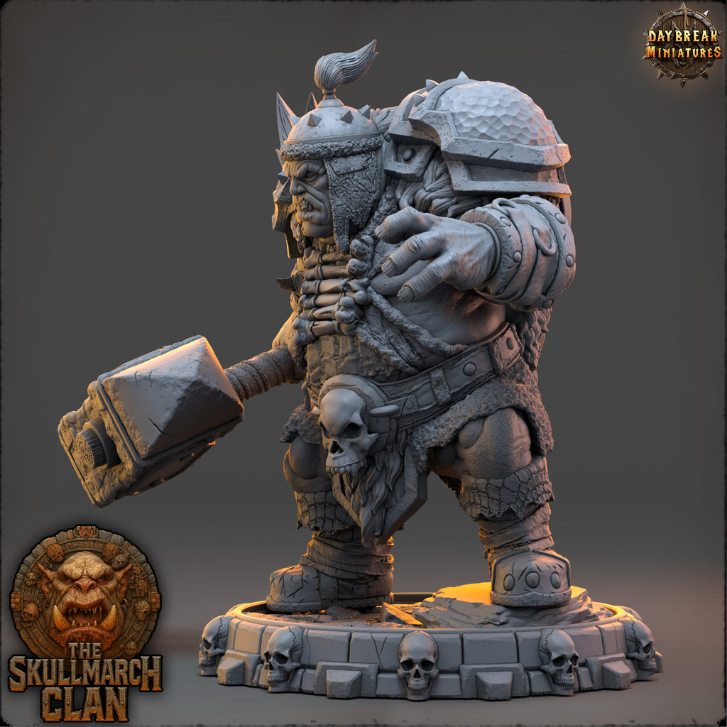 Drunthar Warcaller | Daybreak Miniatures | The Skullmarch Clan | RESIN| Fantasy | Horror| Wargaming | RPG | DnD | Gaming Miniature | Ogre