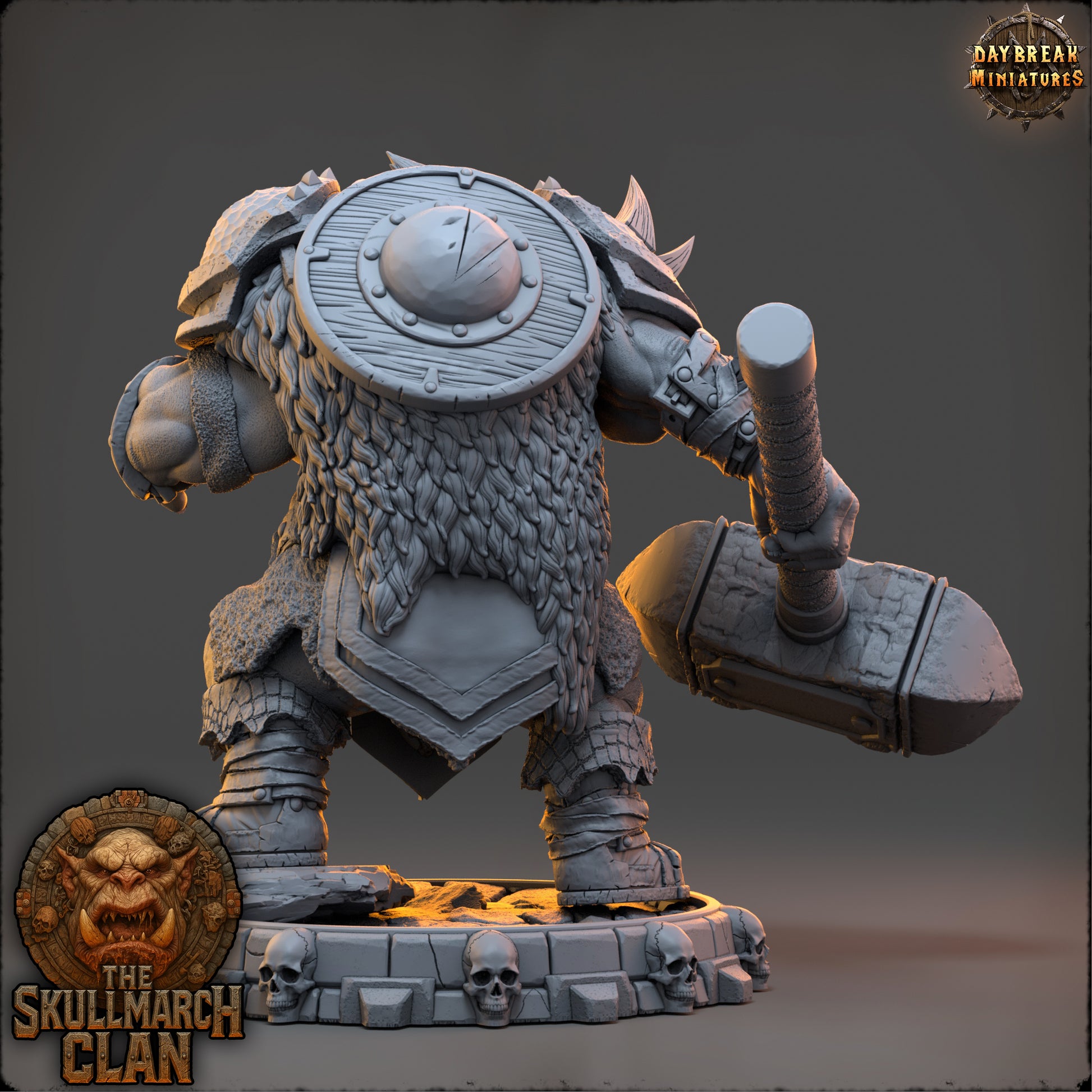 Drunthar Warcaller | Daybreak Miniatures | The Skullmarch Clan | RESIN| Fantasy | Horror| Wargaming | RPG | DnD | Gaming Miniature | Ogre