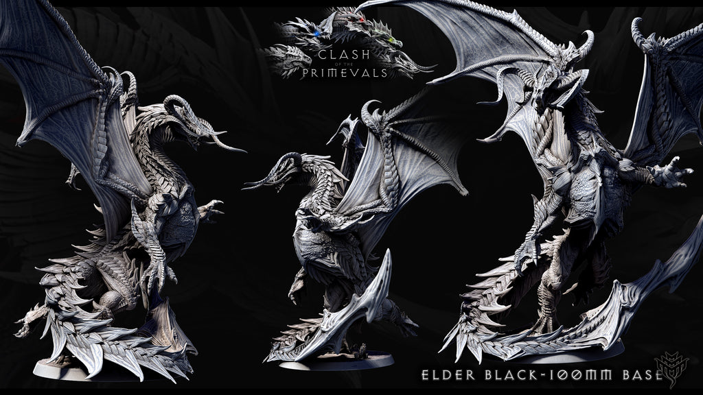 Elder Black Dragon | Mini Monster Mayhem | Elder Dragons | RESIN | Fantasy | Horror | Wargaming | RPG | Gaming | Elder Dragon