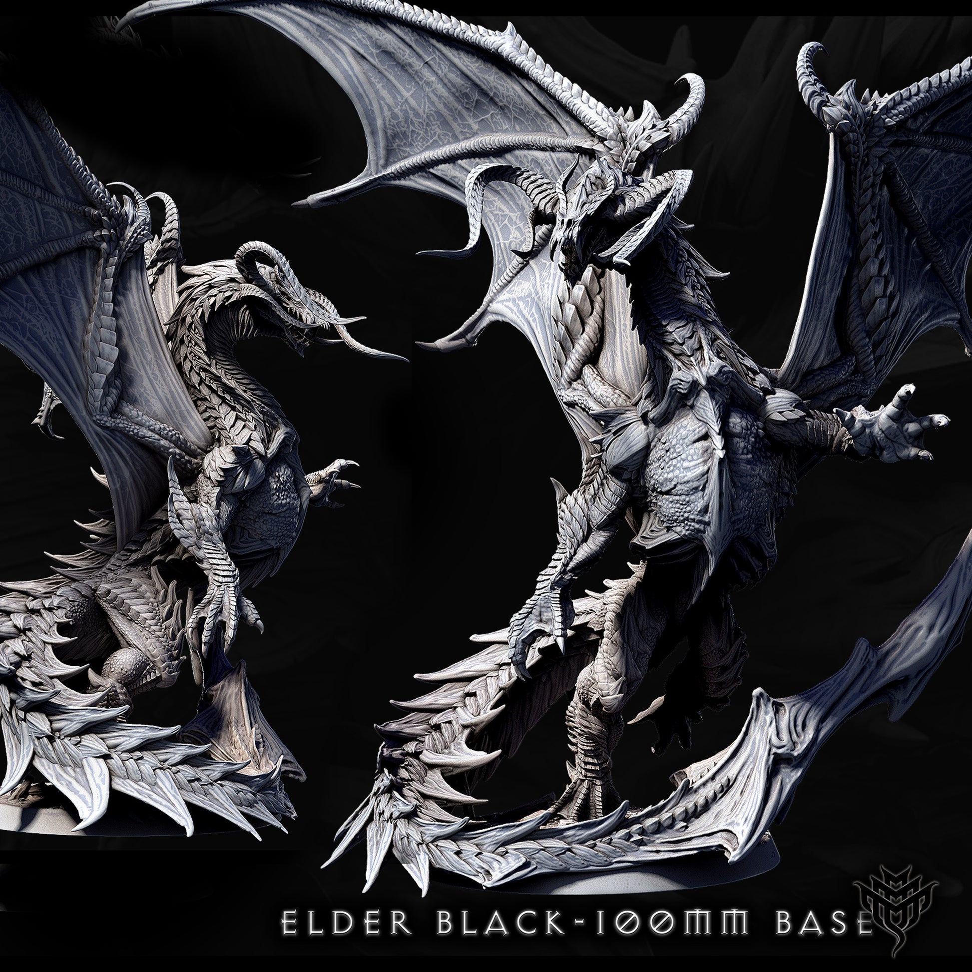 Elder Black Dragon | Mini Monster Mayhem | Elder Dragons | RESIN | Fantasy | Horror | Wargaming | RPG | Gaming | Elder Dragon