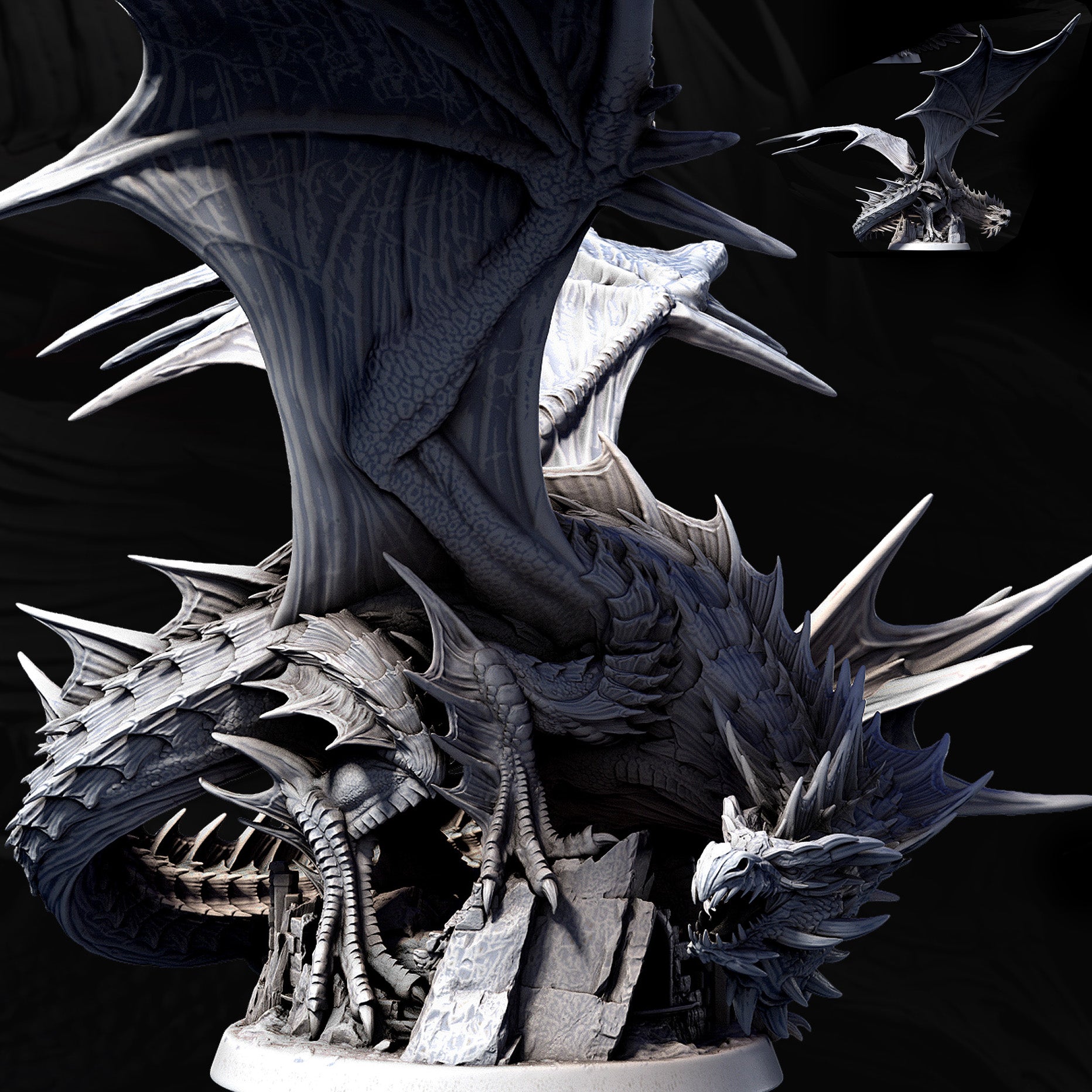 Elder Green Dragon | Mini Monster Mayhem | Elder Dragons | RESIN | Fantasy | Horror | Wargaming | RPG | Gaming | Elder Dragon