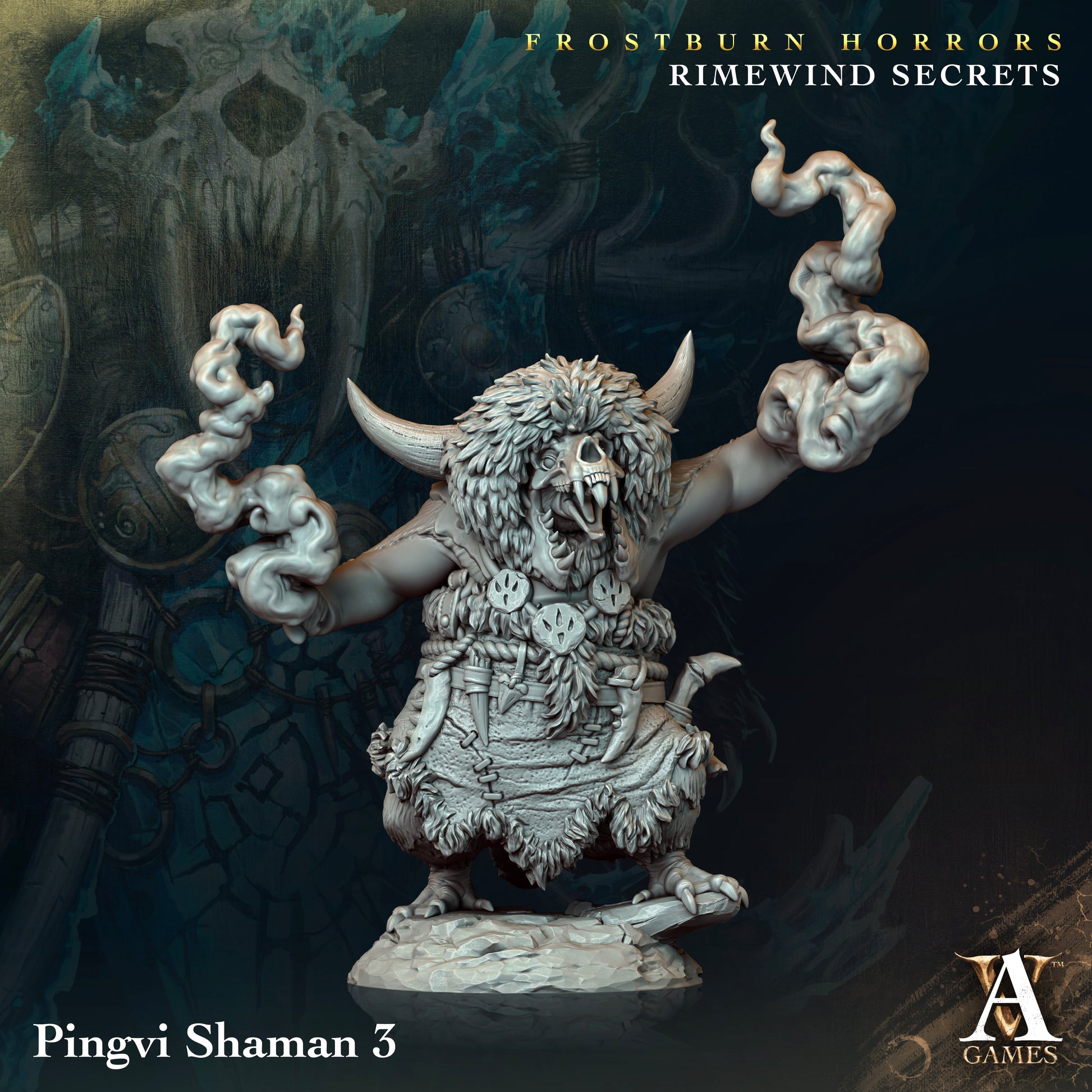 Pingvi Shaman | Archvillain Games | Frostburn Horrors - Rimewind Secrets | Fantasy | DnD | RPG | Tabletop | Gaming | Miniature | Beast Model