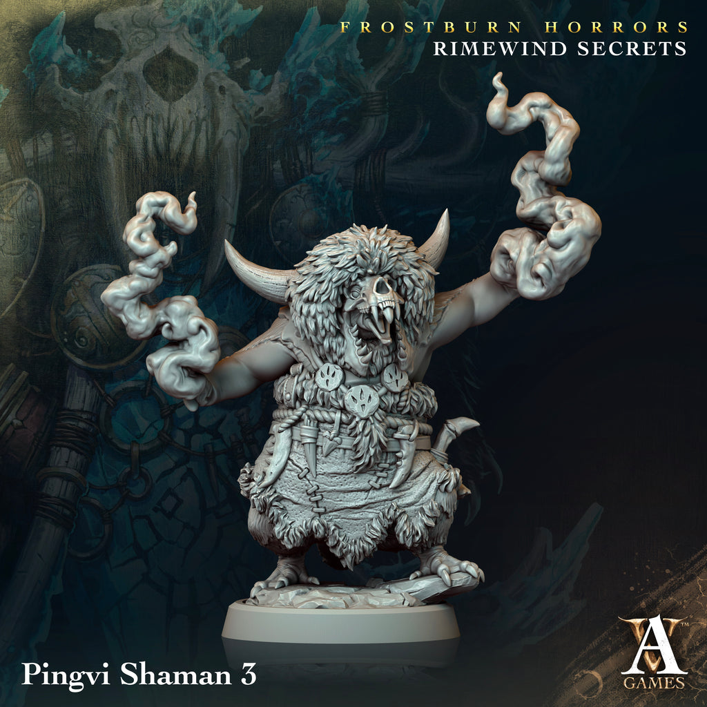 Pingvi Shaman | Archvillain Games | Frostburn Horrors - Rimewind Secrets | Fantasy | DnD | RPG | Tabletop | Gaming | Miniature | Beast Model