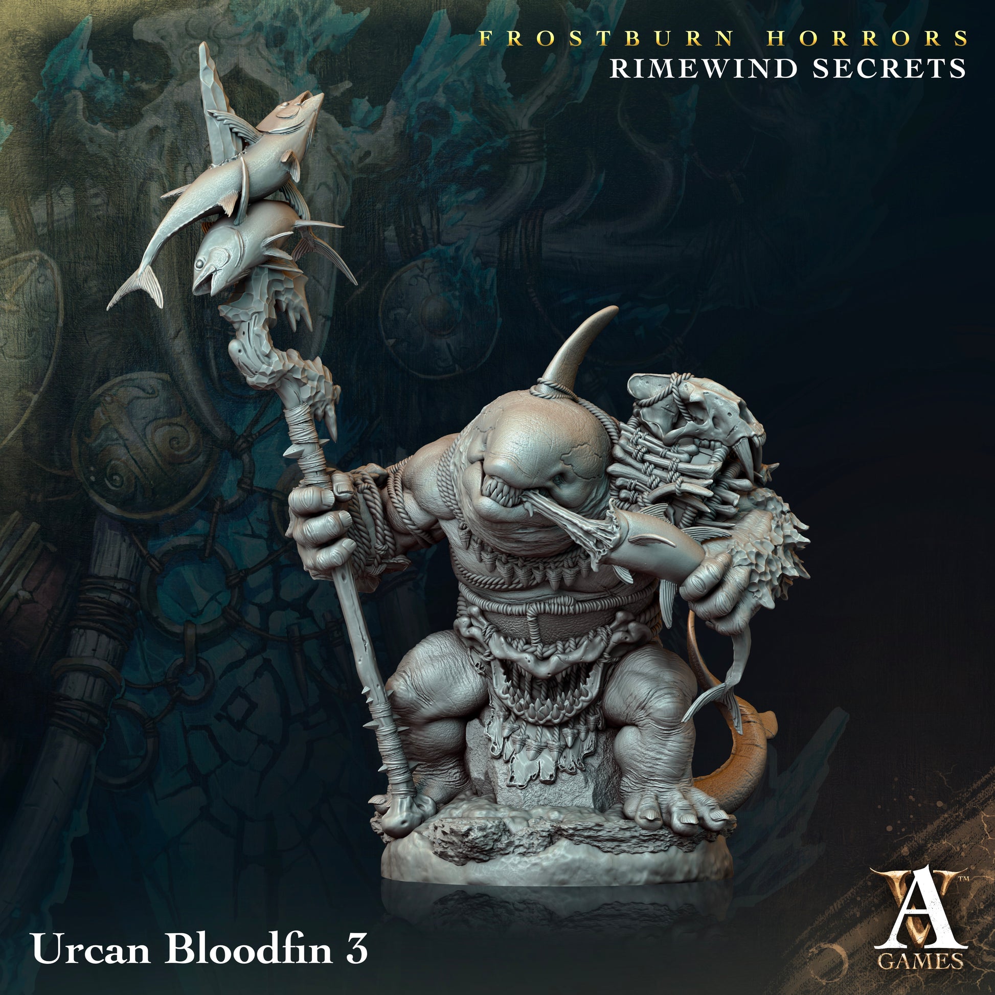 Urcan Bloodfin | Archvillain Games | Frostburn Horrors - Rimewind Secrets | Fantasy | DnD| RPG | Tabletop | Gaming | Miniature | Beast Model