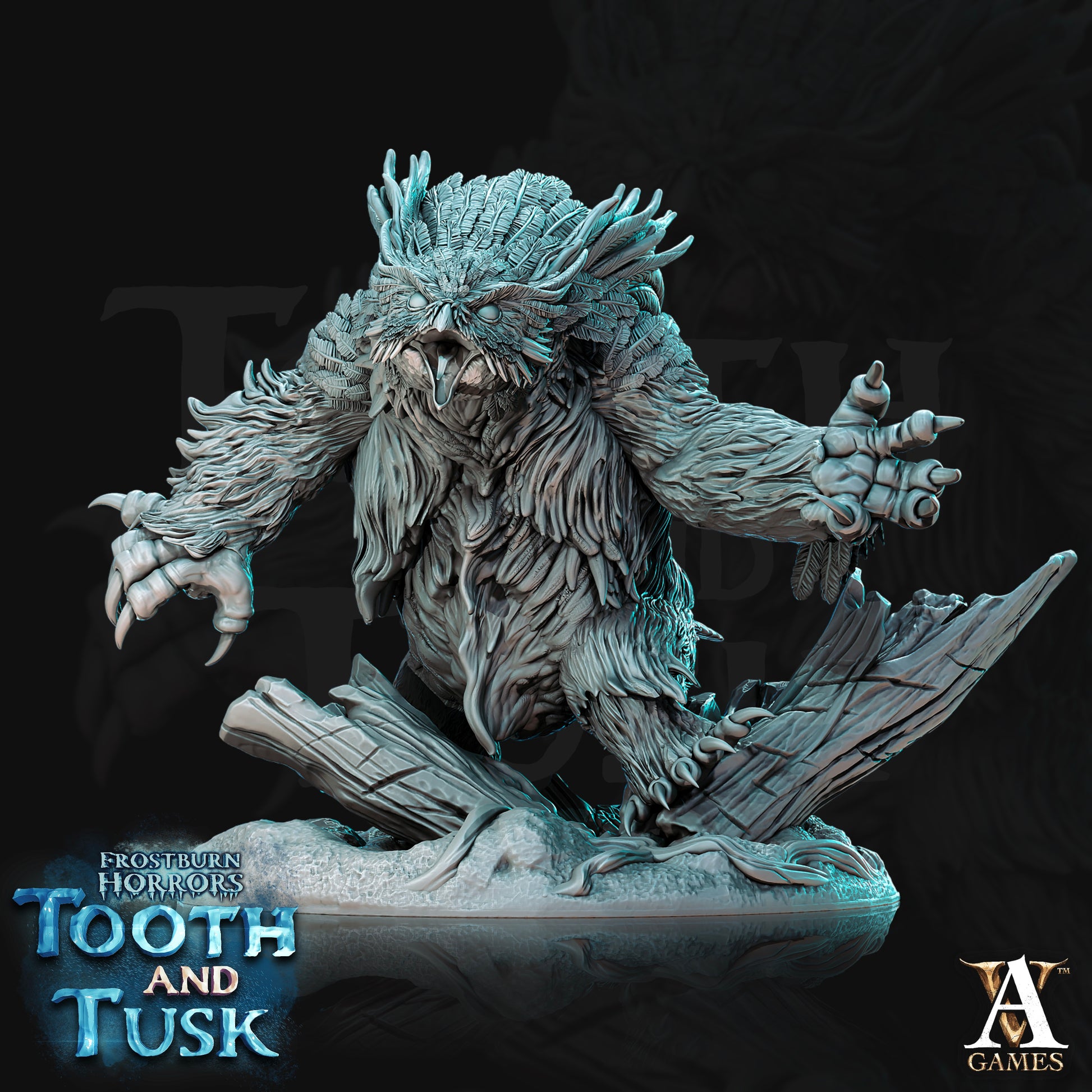 Owlbears | Archvillain Games | Frostburn Horrors Tooth and Tusk | Fantasy | DnD | RPG | Tabletop | Gaming | Miniatures | Frozen Monster