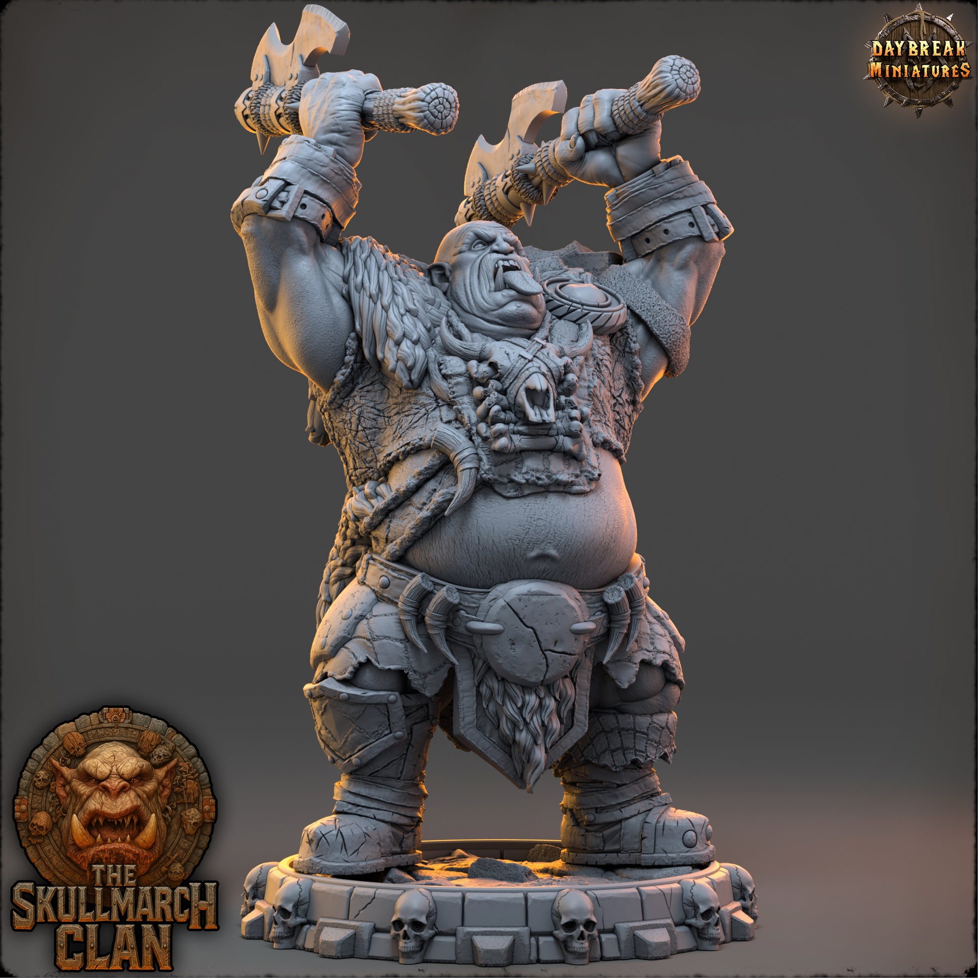 Gorthak Doubleiron | Daybreak Miniatures | The Skullmarch Clan | RESIN| Fantasy | Horror| Wargaming | RPG | DnD | Gaming Miniature | Ogre
