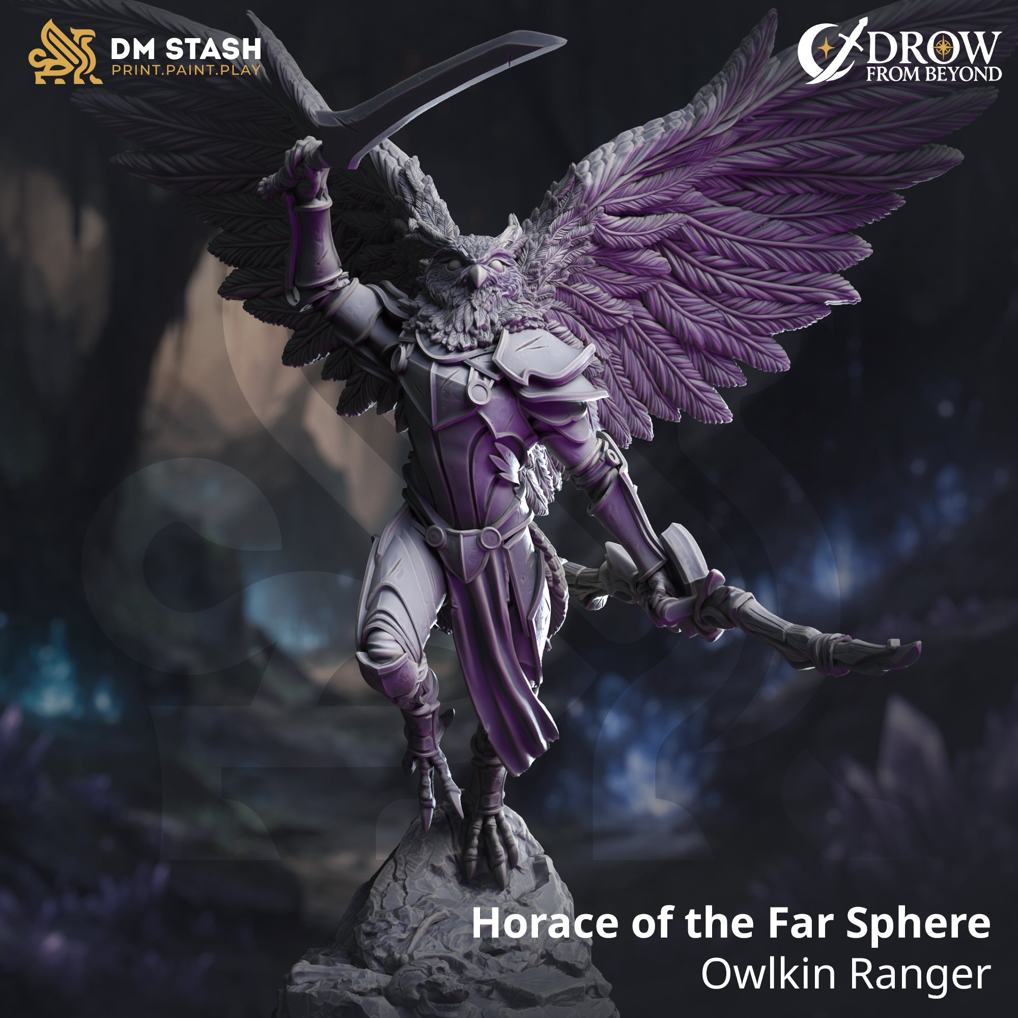 Horace of the Far Sphere - Owlkin Ranger | DM Stash | Drow from Beyond | Fantasy | DnD | RPG | Tabletop | Gaming | Miniatures | Character Model