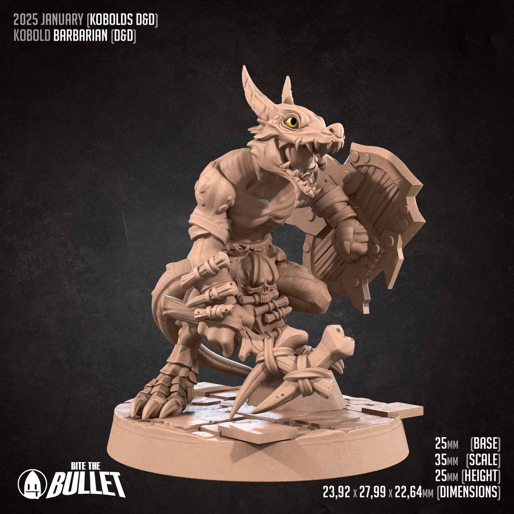 Kobold Barbarian | Bite the Bullet | Kobolds D&D | RESIN | Fantasy | DnD | RPG | Tabletop | Gaming Miniatures | Character Model