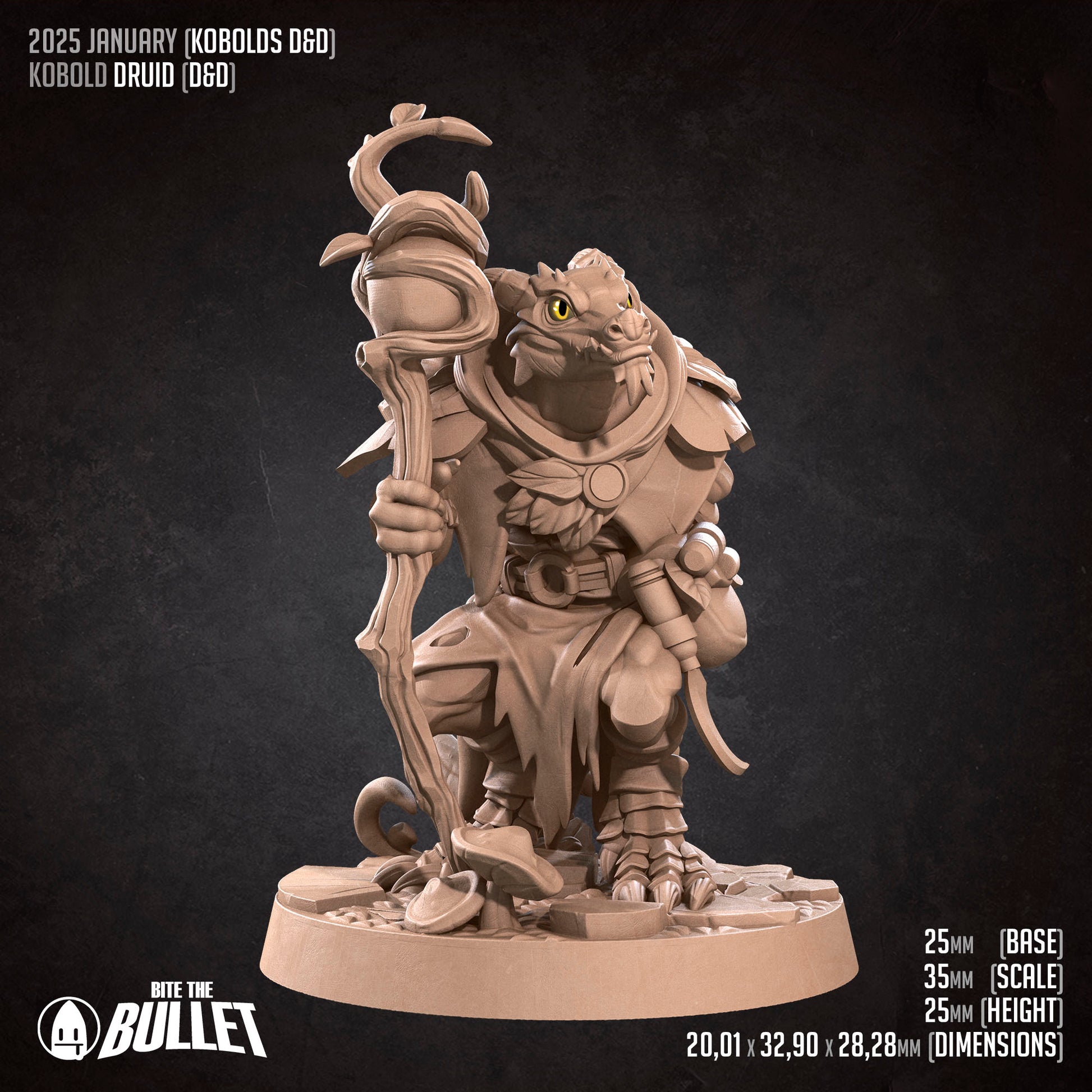 Kobold Druid | Bite the Bullet | Kobolds D&D | RESIN | Fantasy | DnD | RPG | Tabletop | Gaming Miniatures | Character Model
