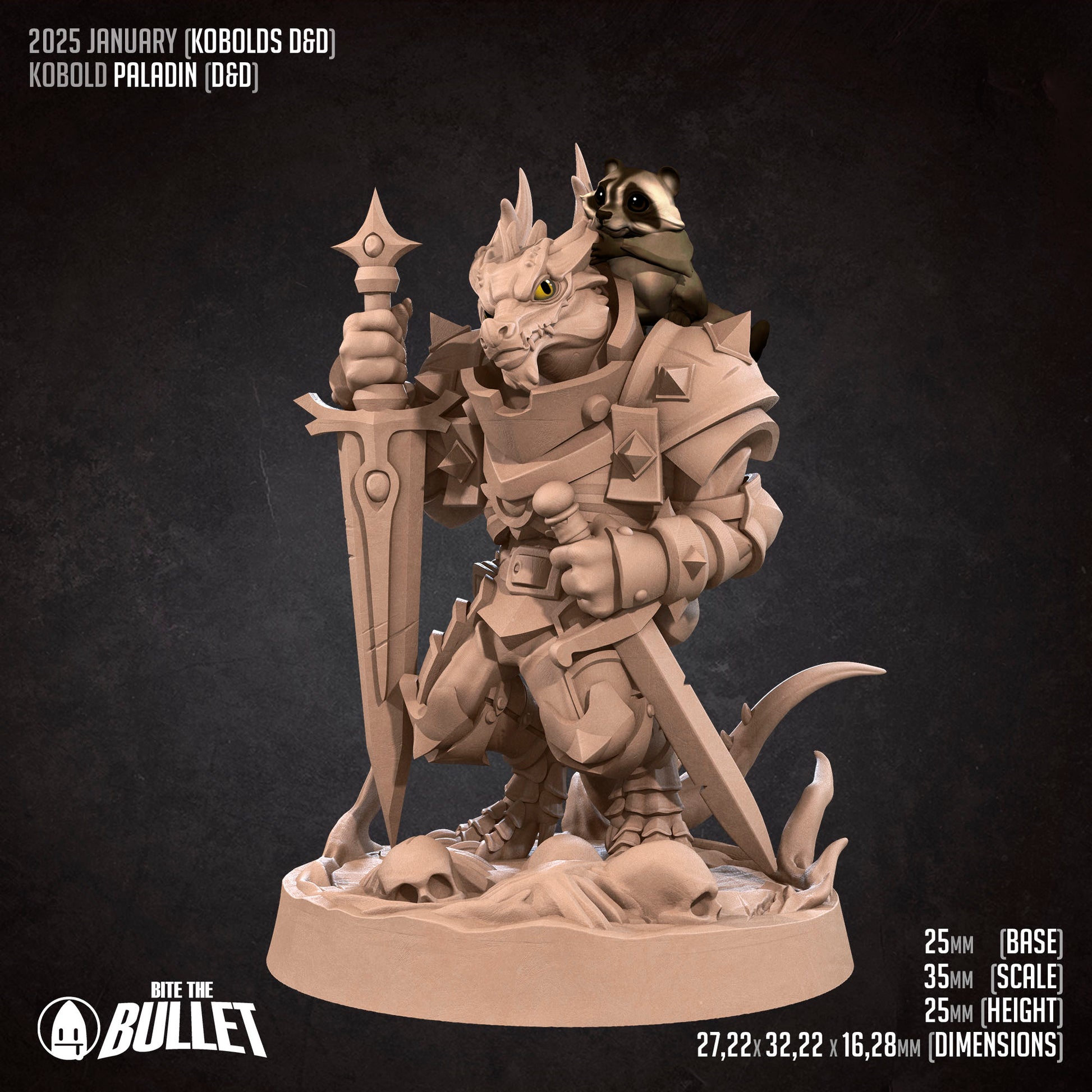 Kobold Paladin | Bite the Bullet | Kobolds D&D | RESIN | Fantasy | DnD | RPG | Tabletop | Gaming Miniatures | Character Model
