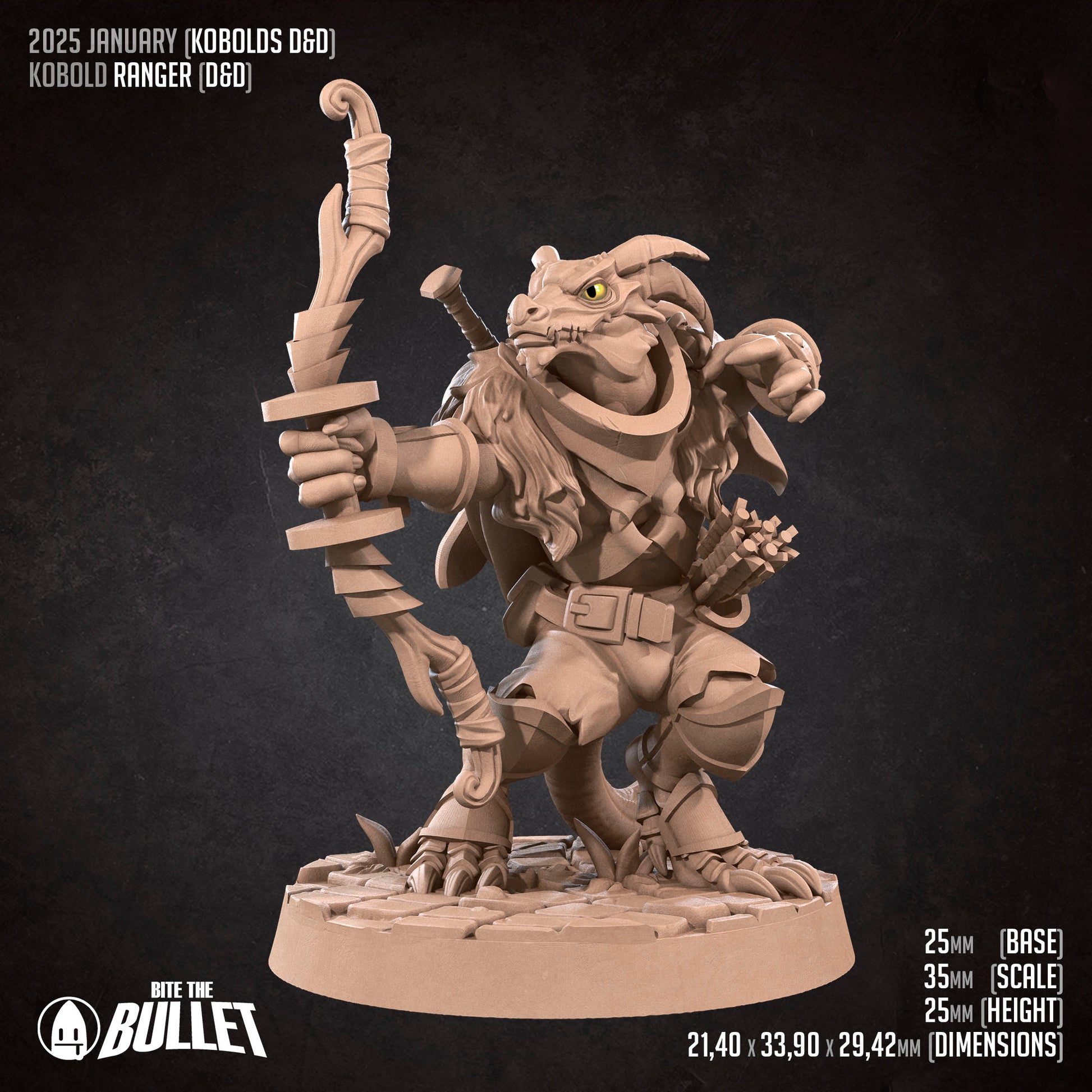 Kobold Ranger | Bite the Bullet | Kobolds D&D | RESIN | Fantasy | DnD | RPG | Tabletop | Gaming Miniatures | Character Model