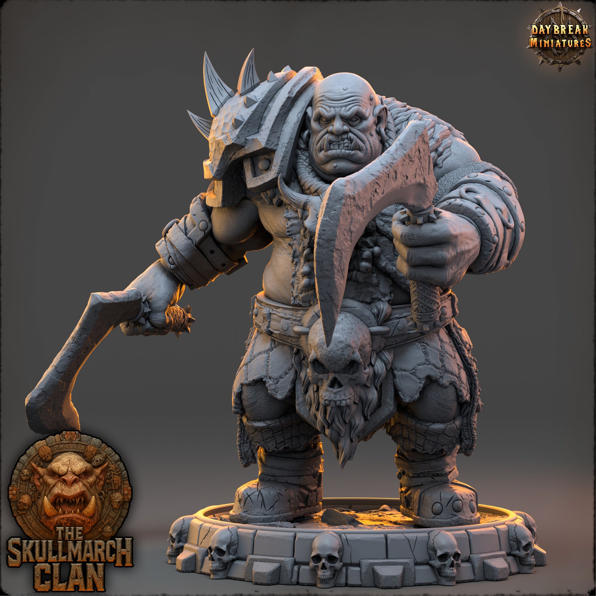 Lokthar Stonewound | Daybreak Miniatures | The Skullmarch Clan | RESIN| Fantasy | Horror| Wargaming | RPG | DnD | Gaming Miniature | Ogre