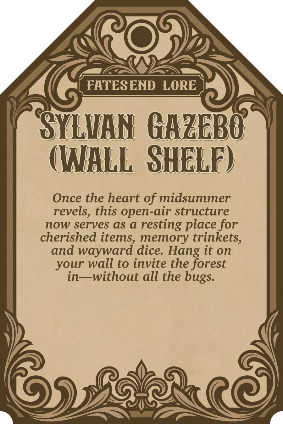 Sylvan Gazebo Wall Shelf | Fates End | Fantasy | Gamer Gift | Wall Mounted | TTRPG Fan | Elven Wall Art