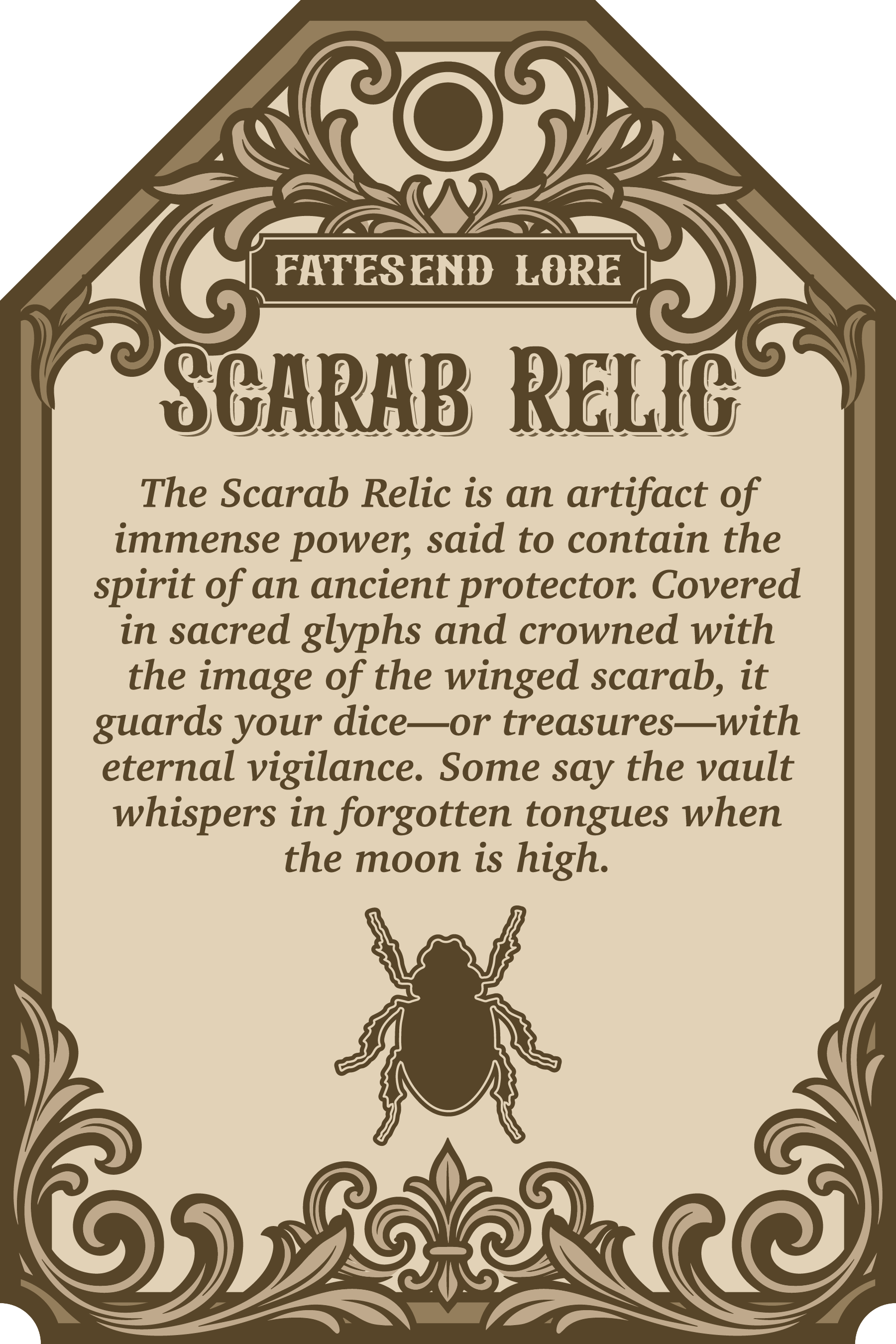 Scarab Relic Box - cards, dice, and minis | Fates End | Fantasy | DnD | RPG | Roleplay Gaming | MTG Magic Card Box | Gamer Gift