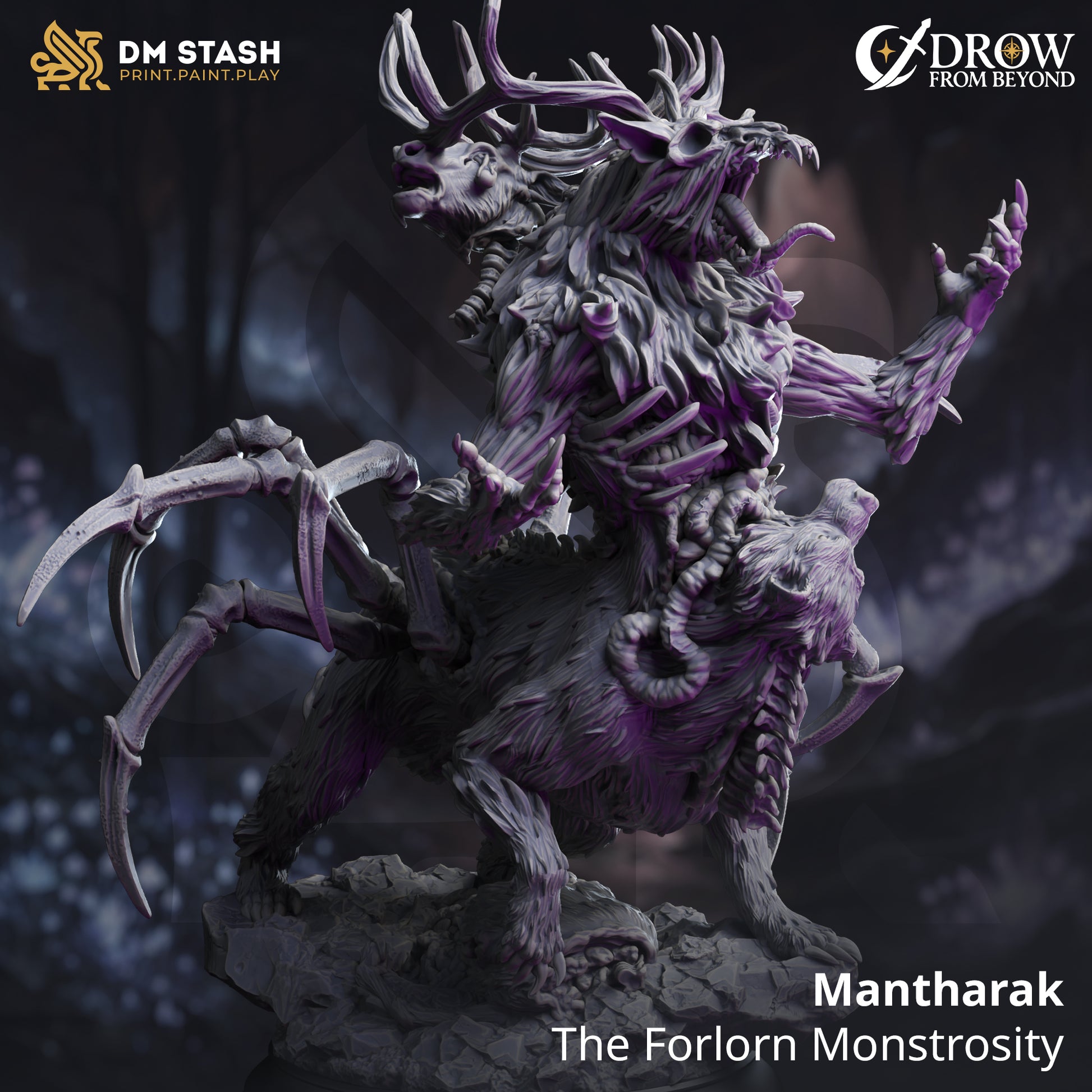 Mantharak - The Forlorn Monstrosity | DM Stash | Drow from Beyond | Fantasy | DnD | RPG | Tabletop | Gaming | Miniatures | Monster Model