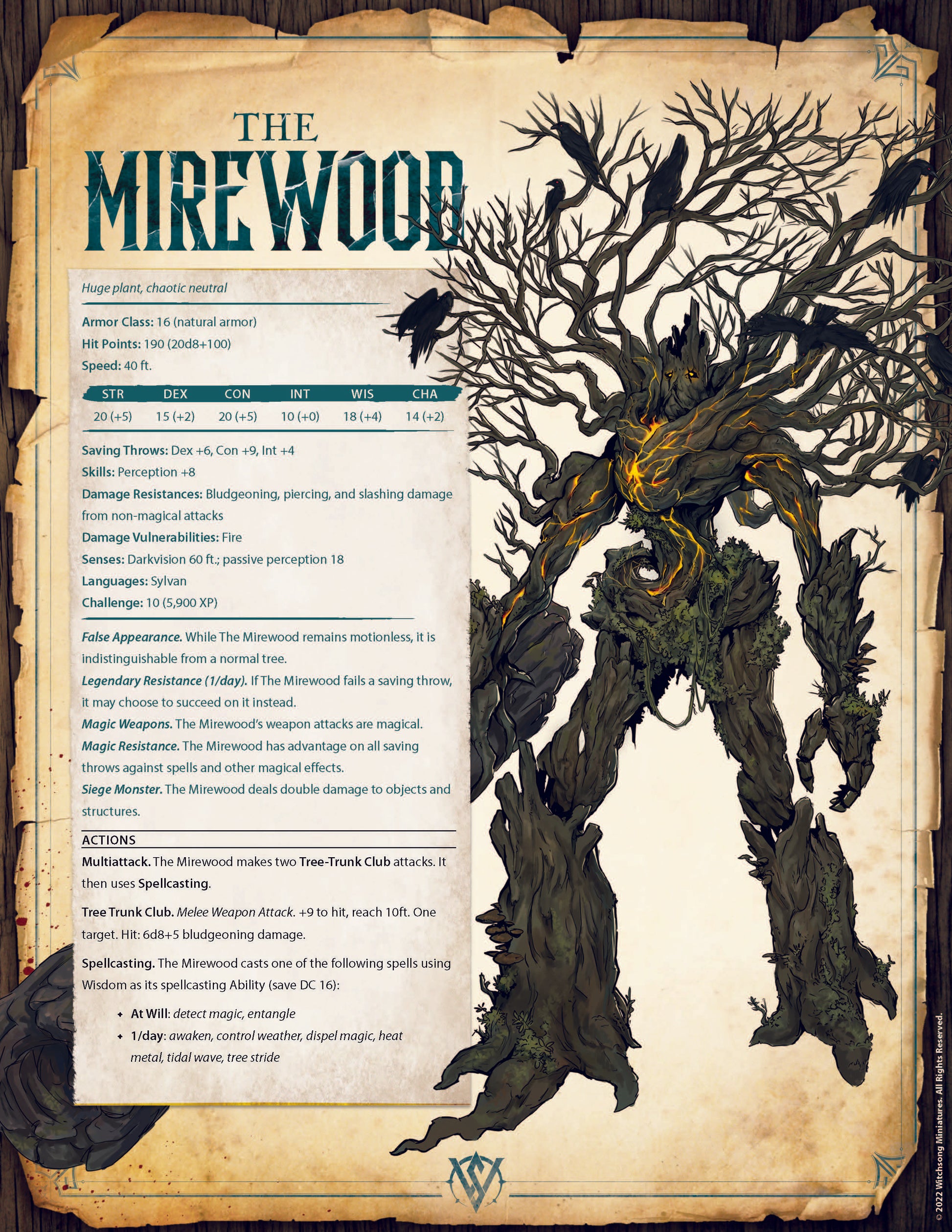 Mirewood | Witchsong | Fey | RESIN | Fantasy | Horror | RPG | Gaming Miniatures | Painting | Neutral | BBEG | Treant | Fey Woods