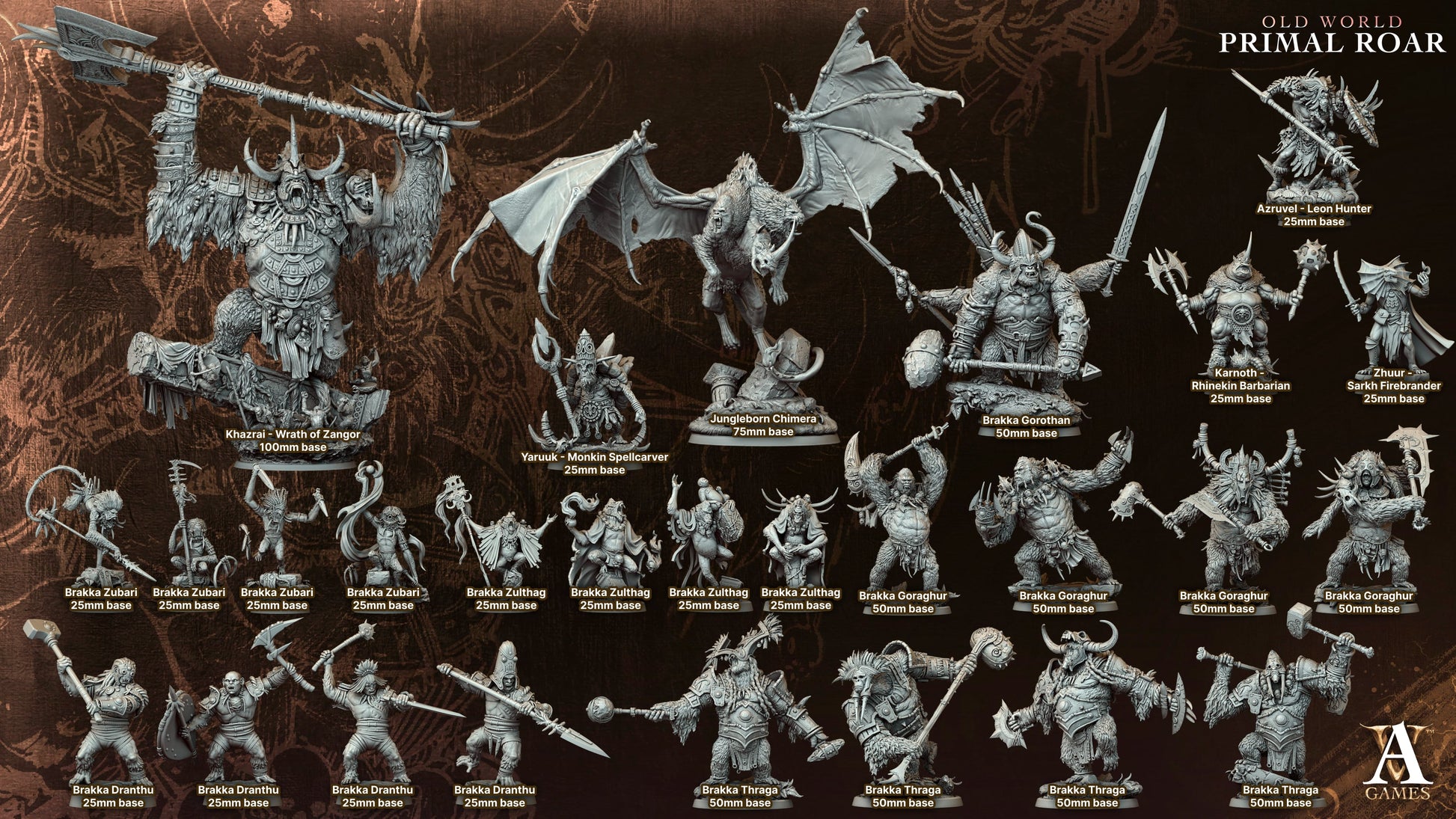 Jungleborn Chimera | Archvillain Games | Old World Primal Roar | RESIN | Fantasy | DnD | RPG | Tabletop | Miniature | BBEG