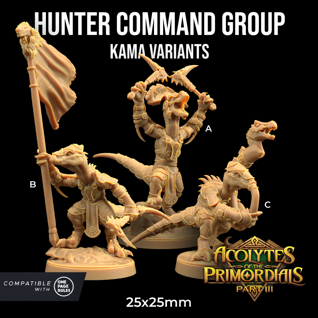 Hunters Command Group | Dragon Trappers Lodge | Acolytes of The Primordials Pt 3 Army | RESIN | Fantasy | DnD | Tabletop | Character Model