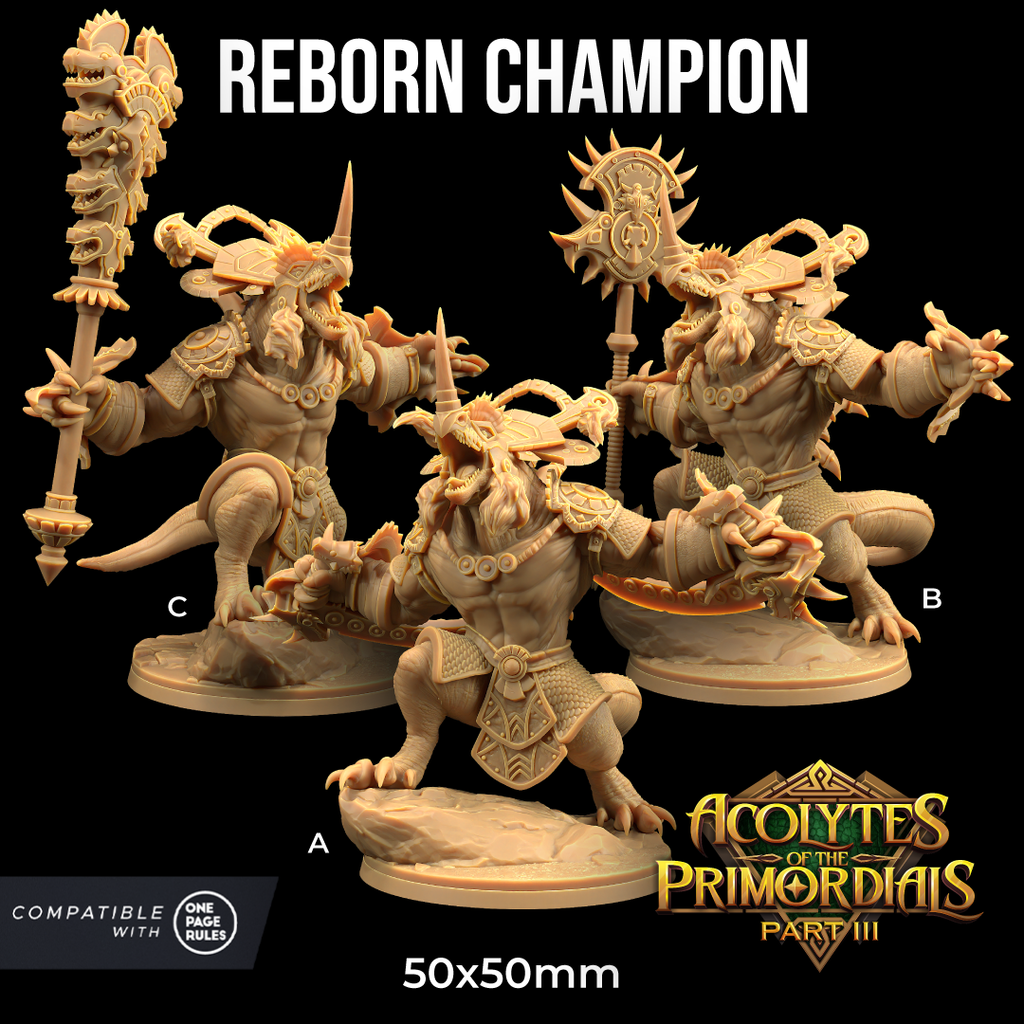 Reborn Champions | Dragon Trappers Lodge | Acolytes of The Primordials Pt 3 Army | RESIN | Fantasy | DnD | Tabletop | Dinosaur Model