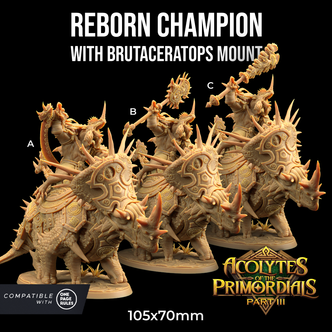 Reborn Champions | Dragon Trappers Lodge | Acolytes of The Primordials Pt 3 Army | RESIN | Fantasy | DnD | Tabletop | Dinosaur Model
