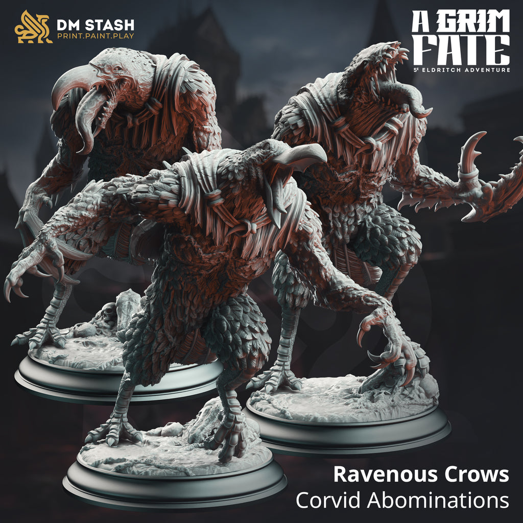 Ravenous Crows | DM Stash | A Grim Fate | Fantasy | DnD | RPG | Tabletop | Gaming | Miniatures | Corvid Abominations | Character Model