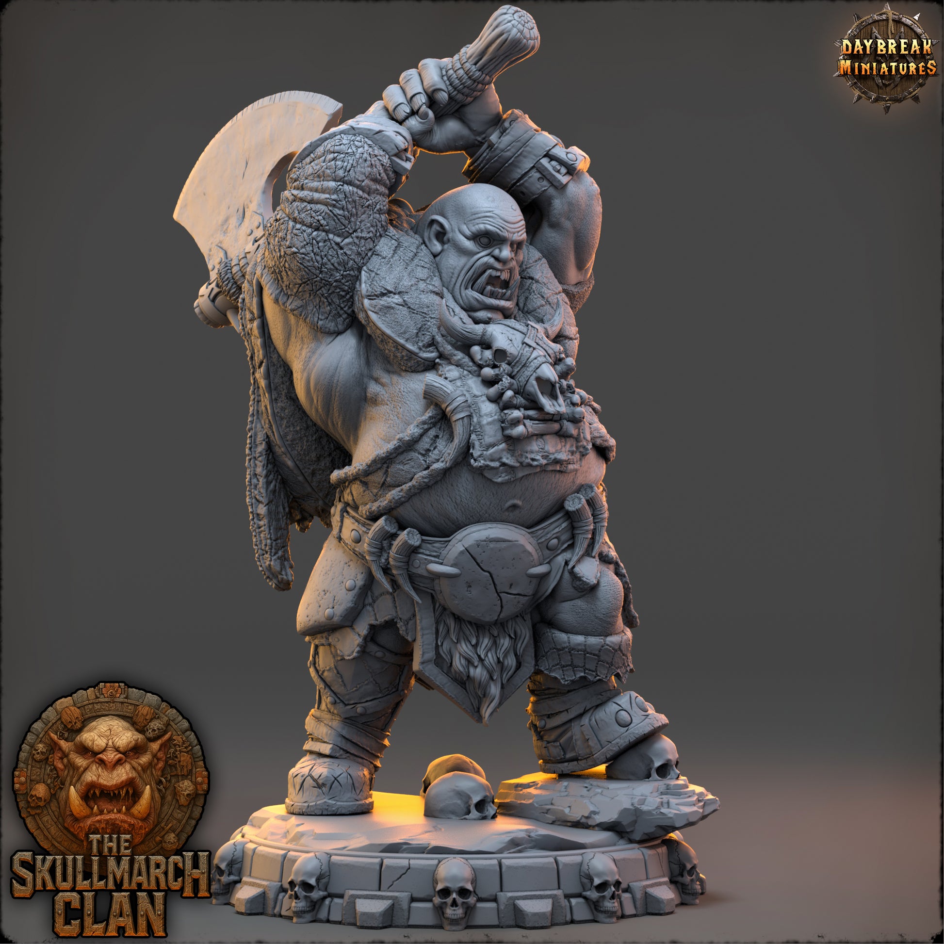 Tholgar Dawnsplitter | Daybreak Miniatures | The Skullmarch Clan | RESIN| Fantasy | Horror| Wargaming | RPG | DnD | Gaming Miniature | Ogre