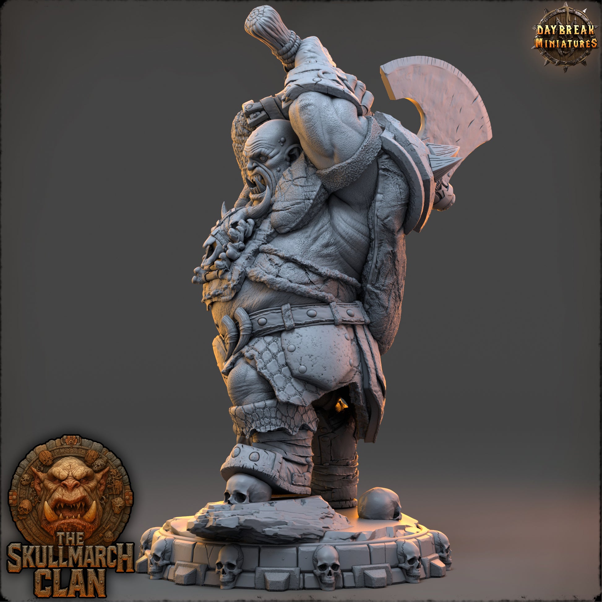 Tholgar Dawnsplitter | Daybreak Miniatures | The Skullmarch Clan | RESIN| Fantasy | Horror| Wargaming | RPG | DnD | Gaming Miniature | Ogre