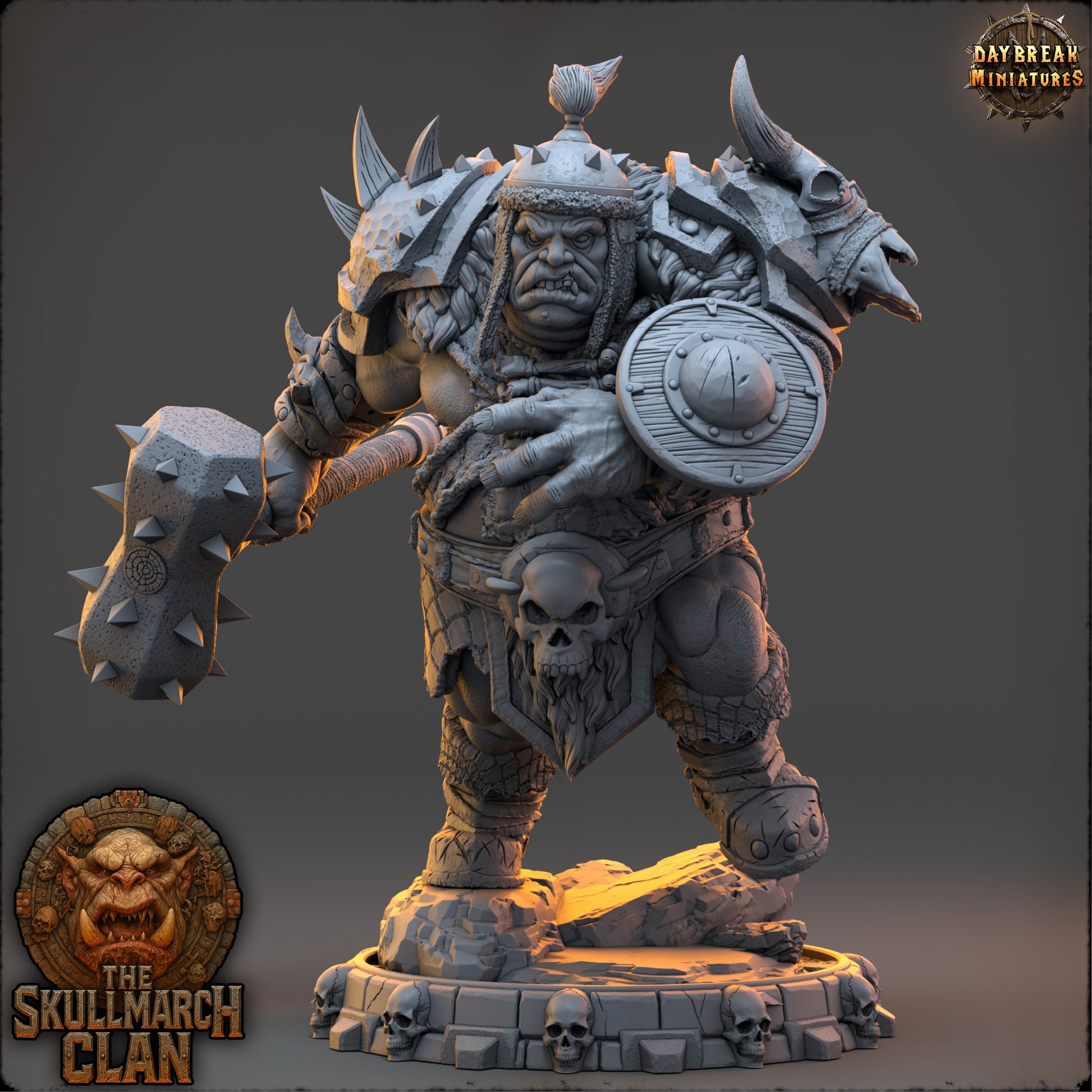 Ugmar Neverkneel | Daybreak Miniatures | The Skullmarch Clan | RESIN| Fantasy | Horror| Wargaming | RPG | DnD | Gaming Miniature | Ogre
