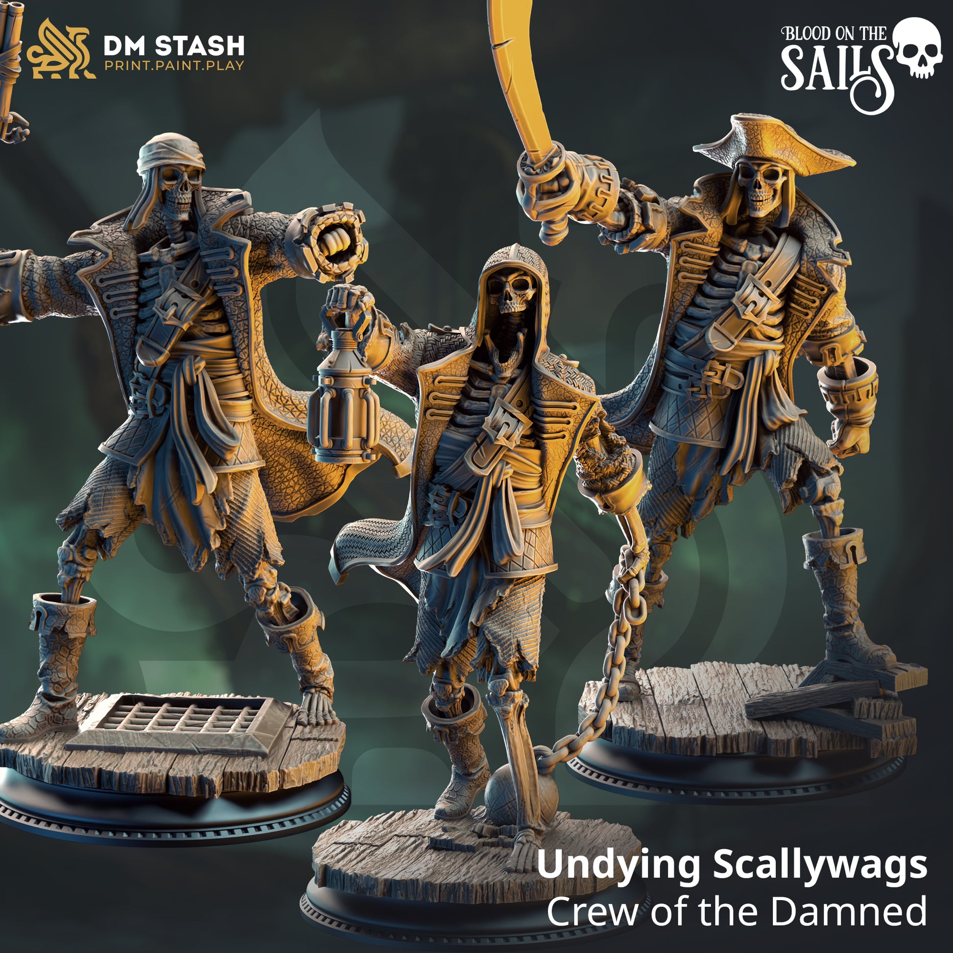 Undying Scallywags - Crew of the Damned | DM Stash | Blood on the Sails | Fantasy | DnD | RPG | Tabletop | Gaming | Miniatures | Dukes Executioner | Character Model