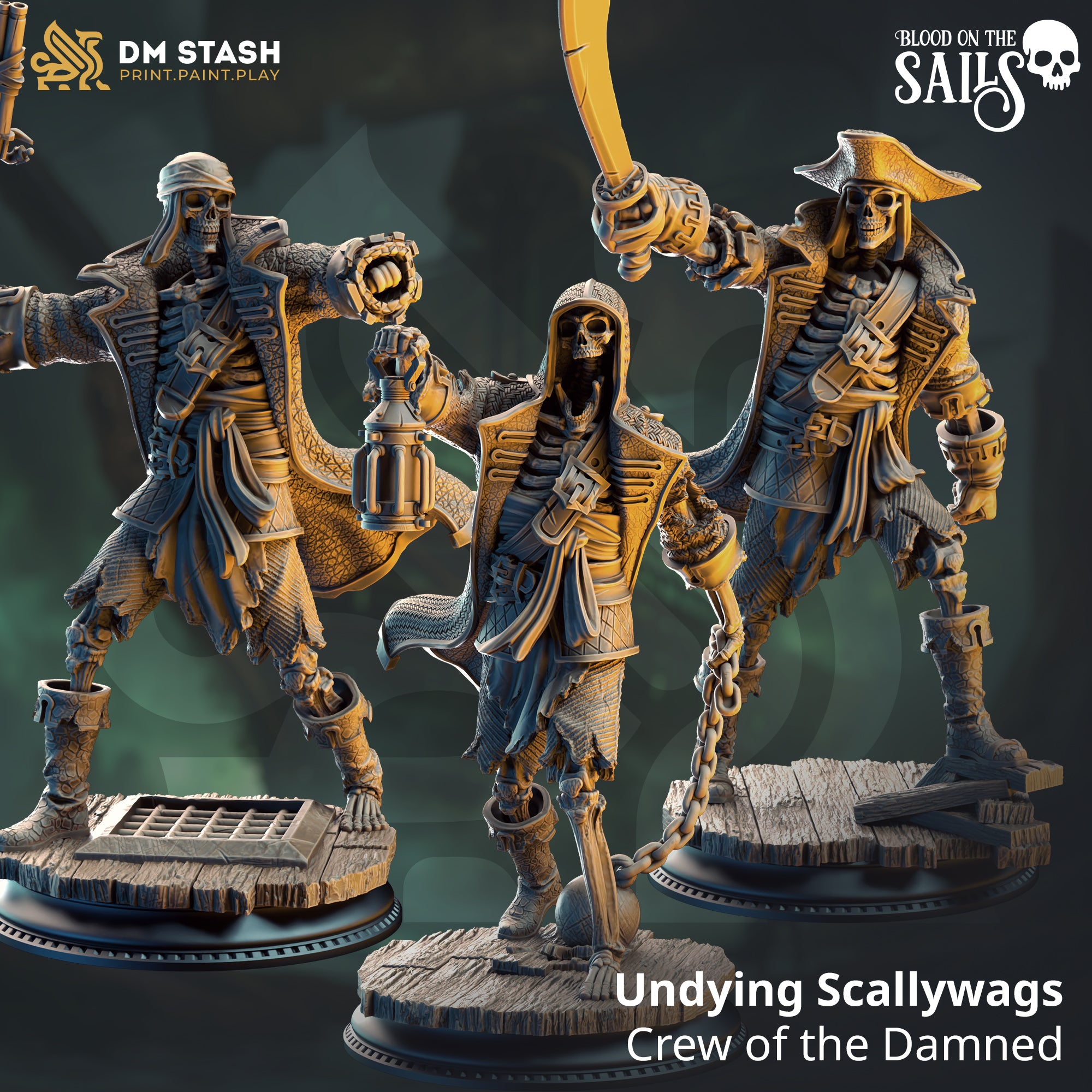 Undying Scallywags - Crew of the Damned | DM Stash | Blood on the Sails | Fantasy | DnD | RPG | Tabletop | Gaming | Miniatures | Dukes Executioner | Character Model