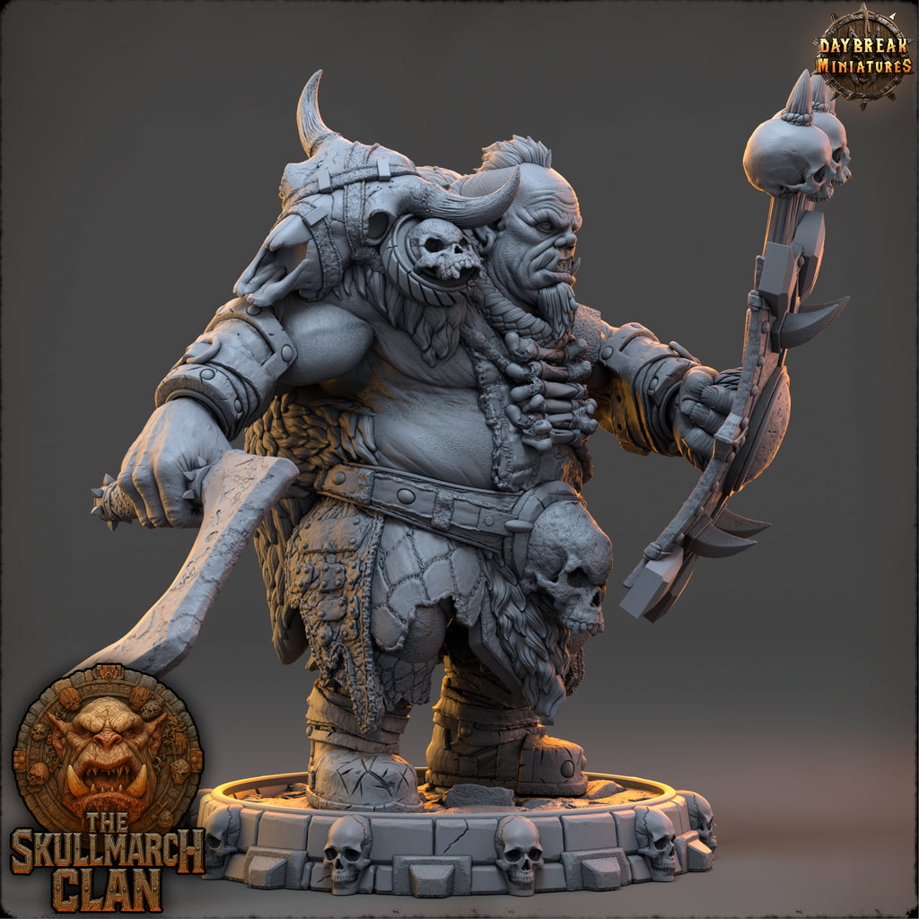 Vorguk Chaincutter | Daybreak Miniatures | The Skullmarch Clan | RESIN | Fantasy | Horror | Wargaming | RPG | DnD | Gaming Miniature | Ogre