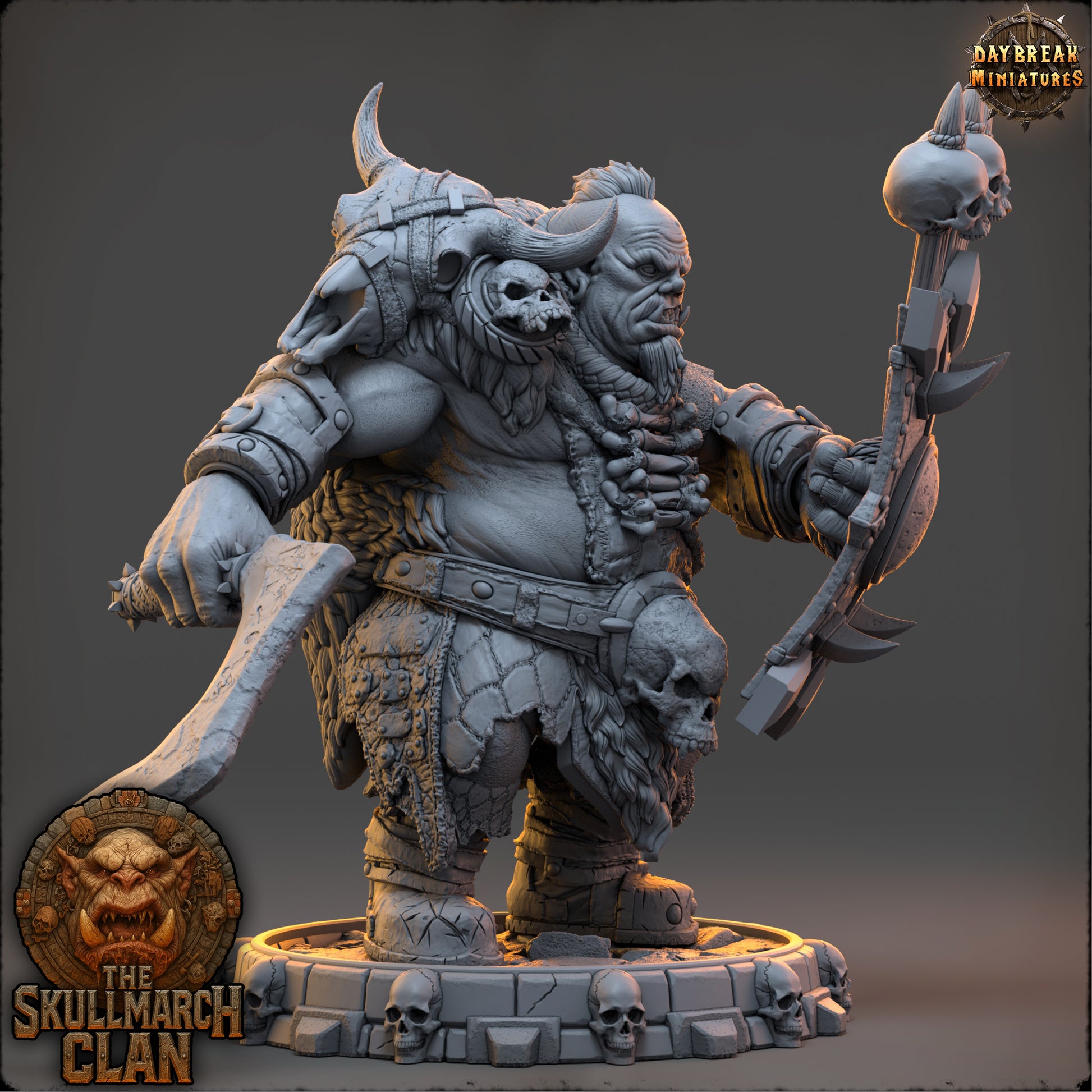 Vorguk Chaincutter | Daybreak Miniatures | The Skullmarch Clan | RESIN | Fantasy | Horror | Wargaming | RPG | DnD | Gaming Miniature | Ogre