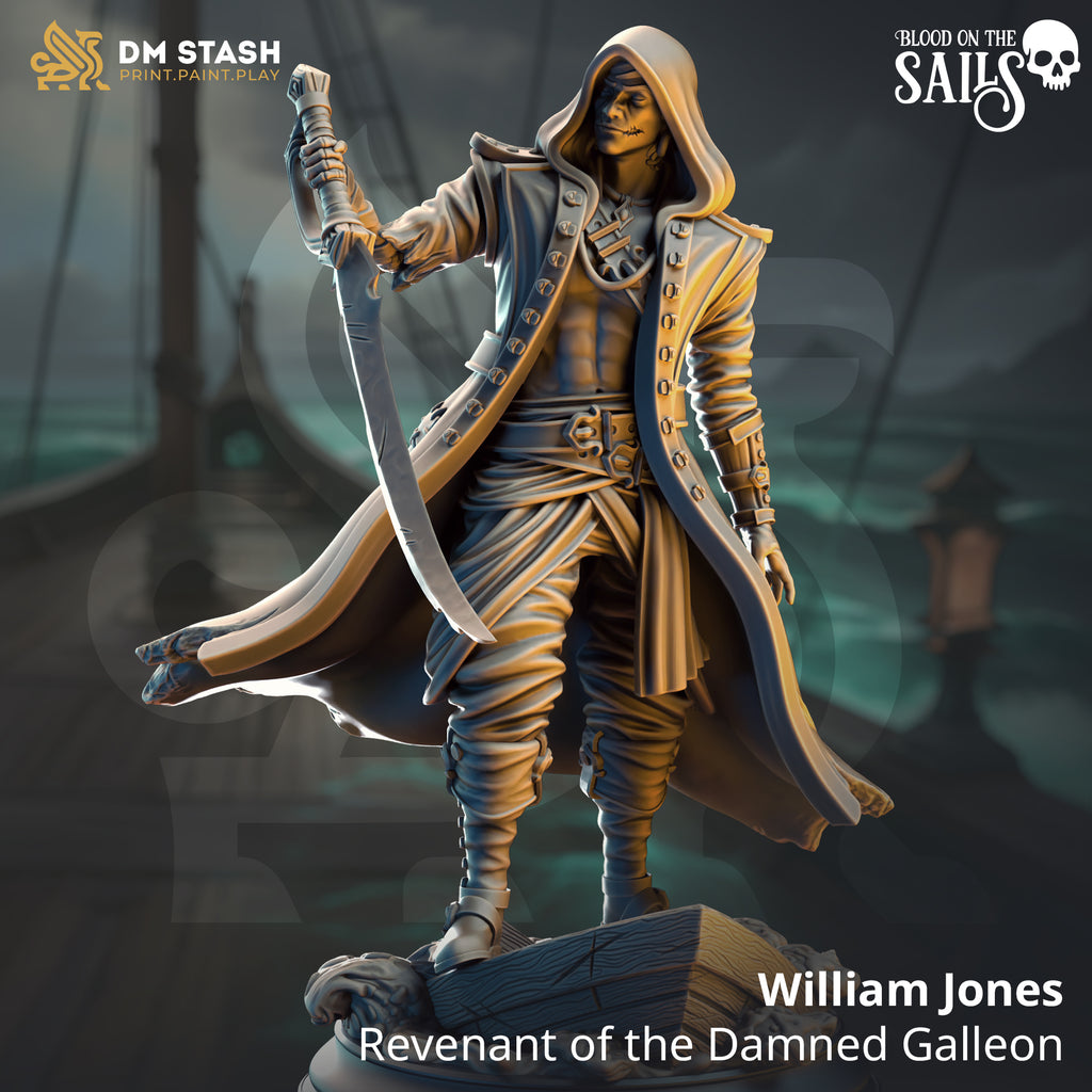 William Jones - Revenant of the Damned Galleon | DM Stash | Blood on the Sails | Fantasy | DnD | RPG | Tabletop | Gaming | Miniatures | Dukes Executioner | Character Model