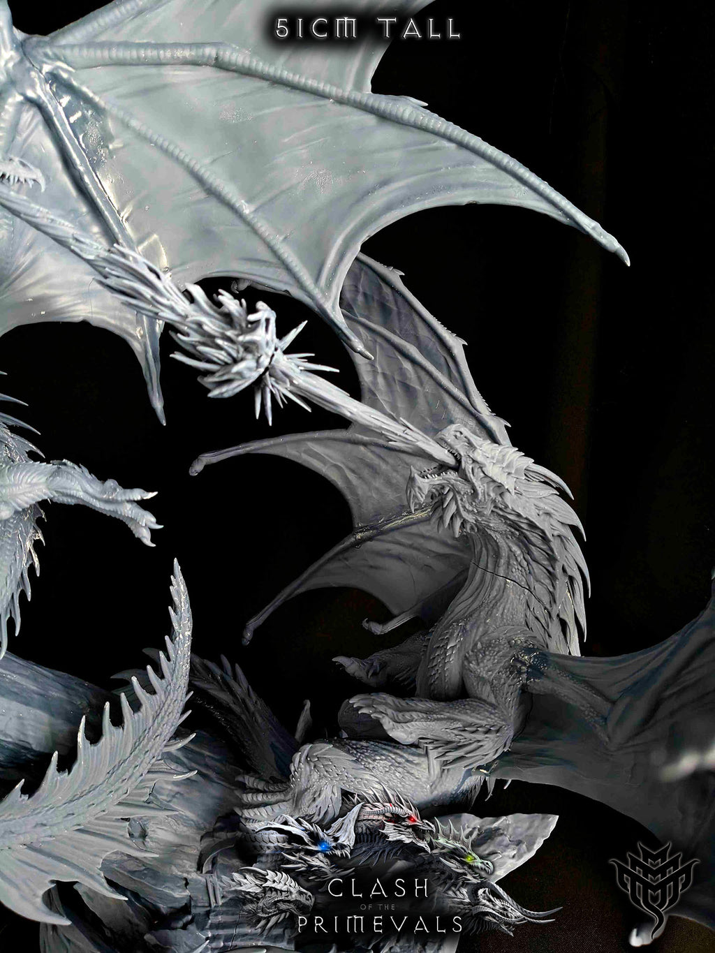 Elder Red Dragon vs Elder White Dragon Fight Diorama | Mini Monster Mayhem | Elder Dragons | RESIN | Fantasy | Horror | Wargaming | RPG | Gaming | Elder Dragon